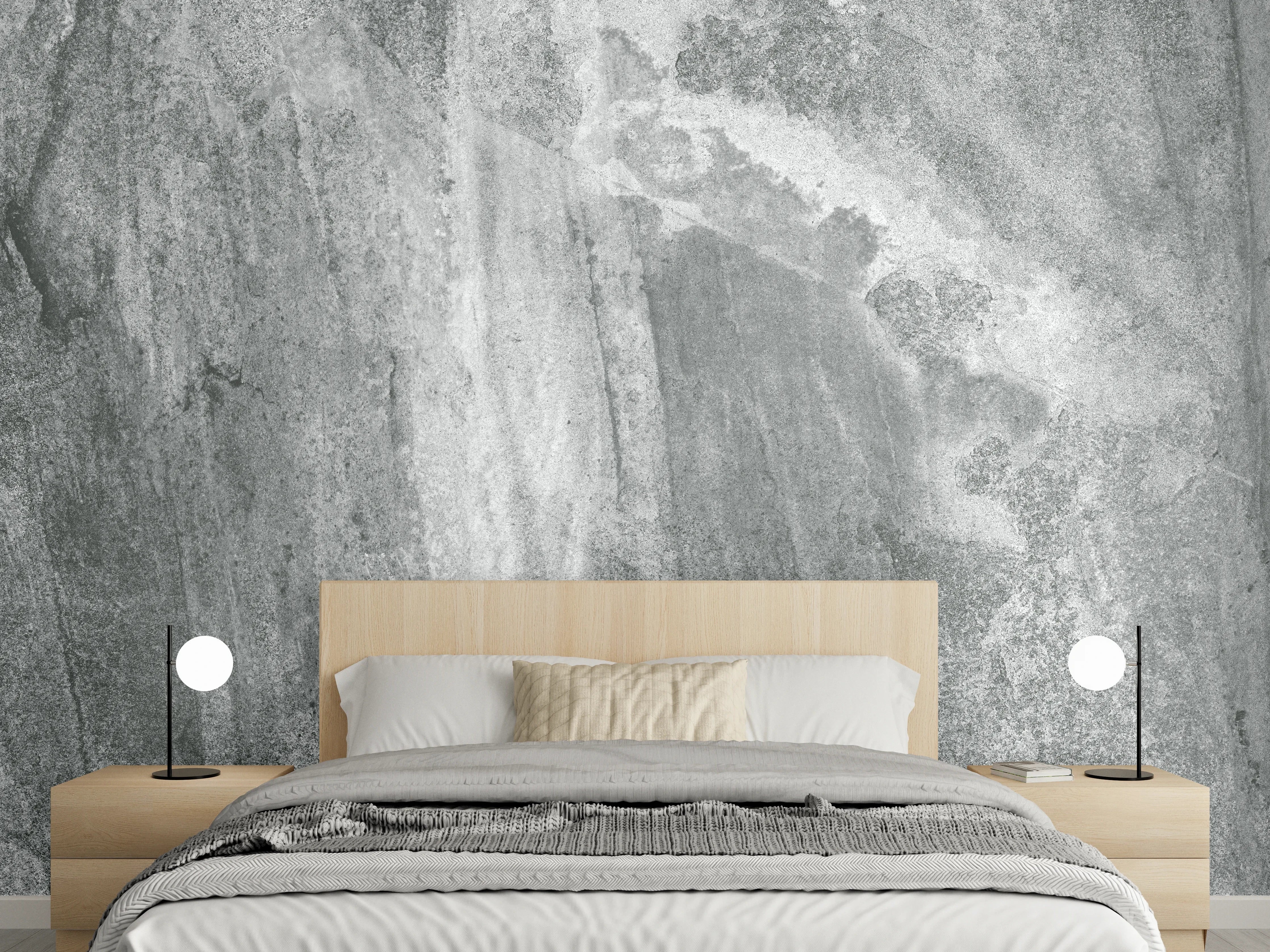 Wandverkleidung Schlafzimmer - Edel Graue Marmor Textur