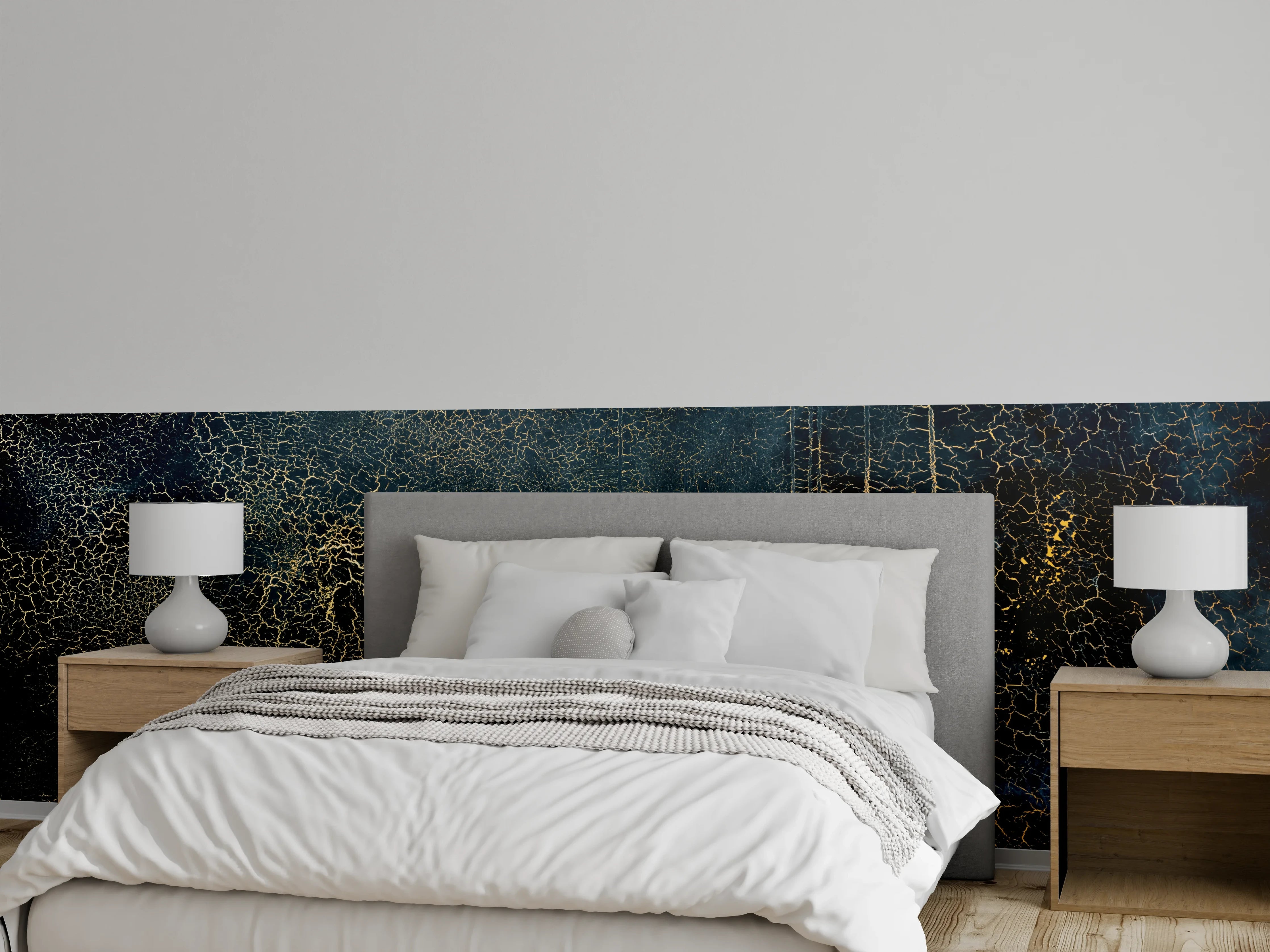 Wandverkleidung Schlafzimmer - Edel-Rissige Textur mit Craquelé- Effekt