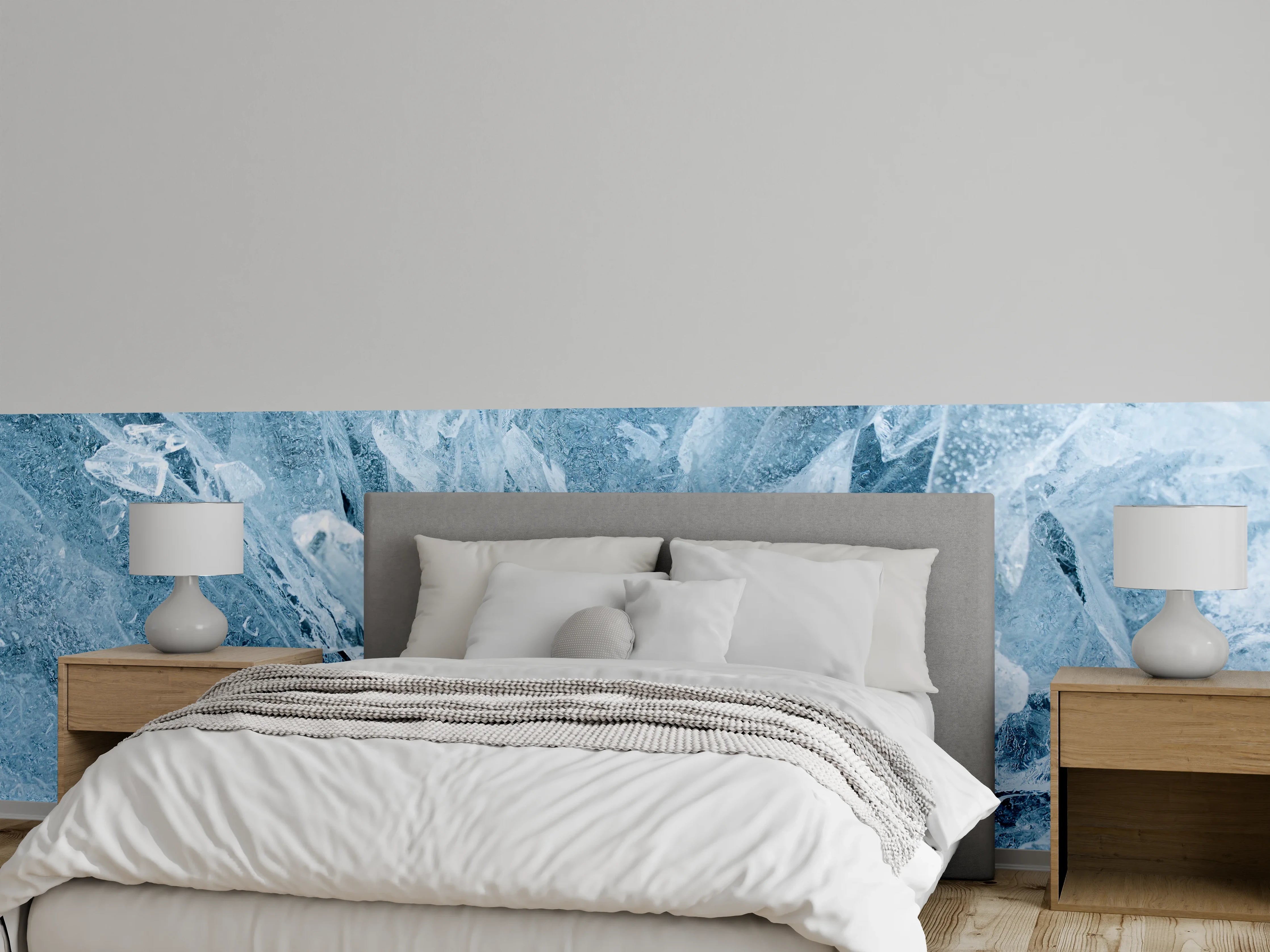 Wandverkleidung Schlafzimmer - Eisstruktur Textur Makro Naturfotografie