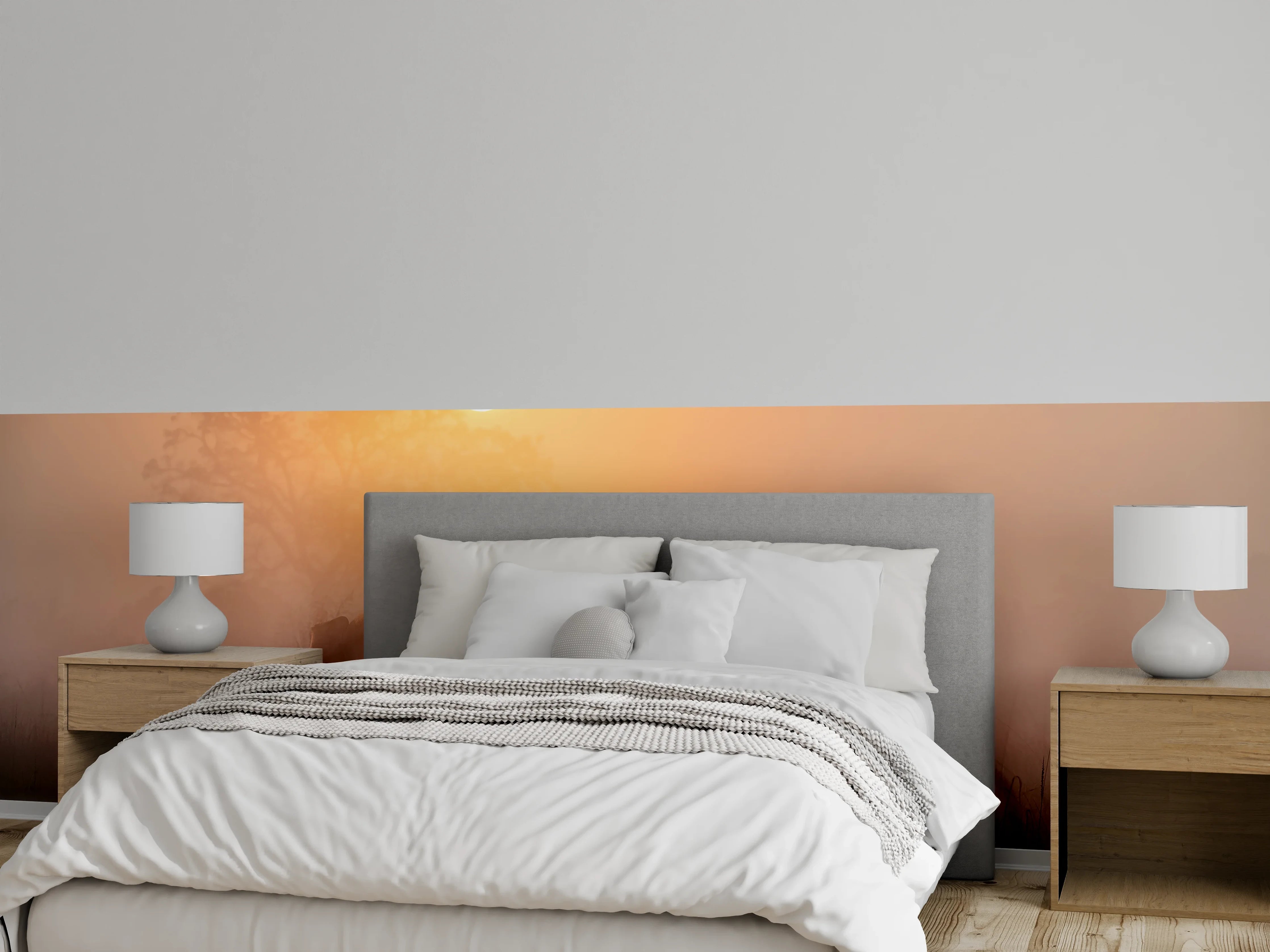 Wandverkleidung Schlafzimmer - Elefanten bei Morgengrauen