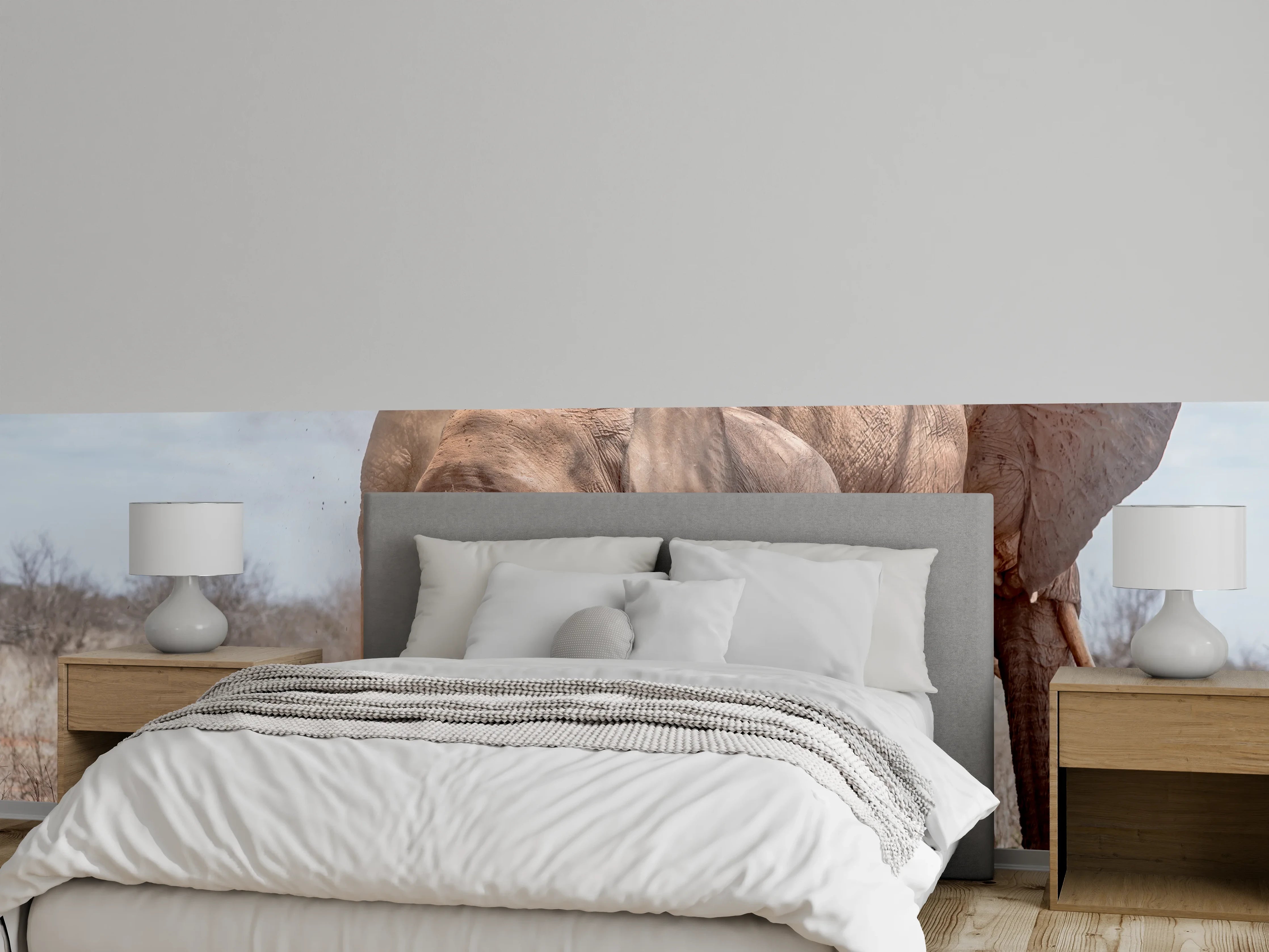 Wandverkleidung Schlafzimmer - Elefanten von Tsavo