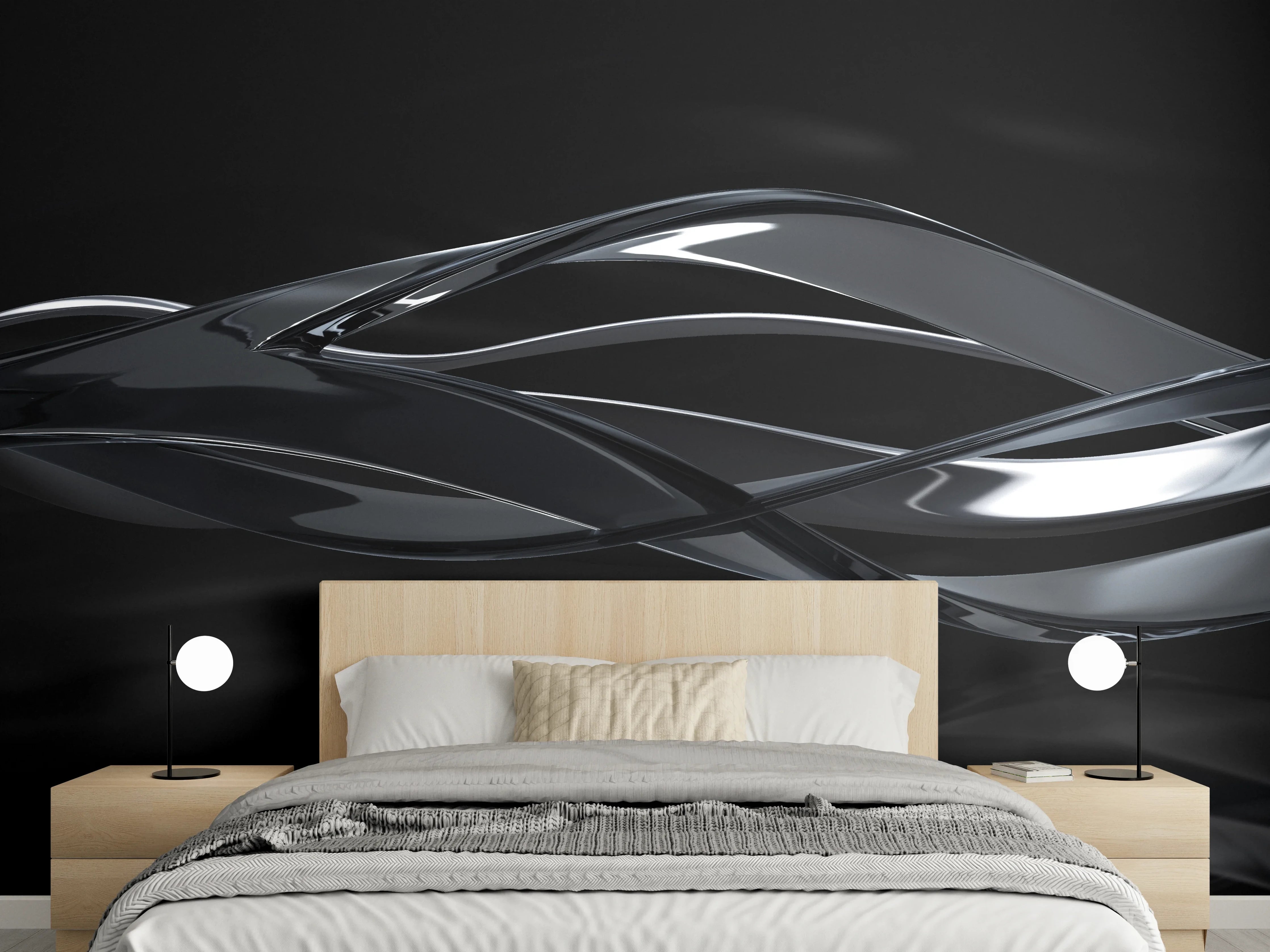 Wandverkleidung Schlafzimmer - Elegant fließende Bewegung