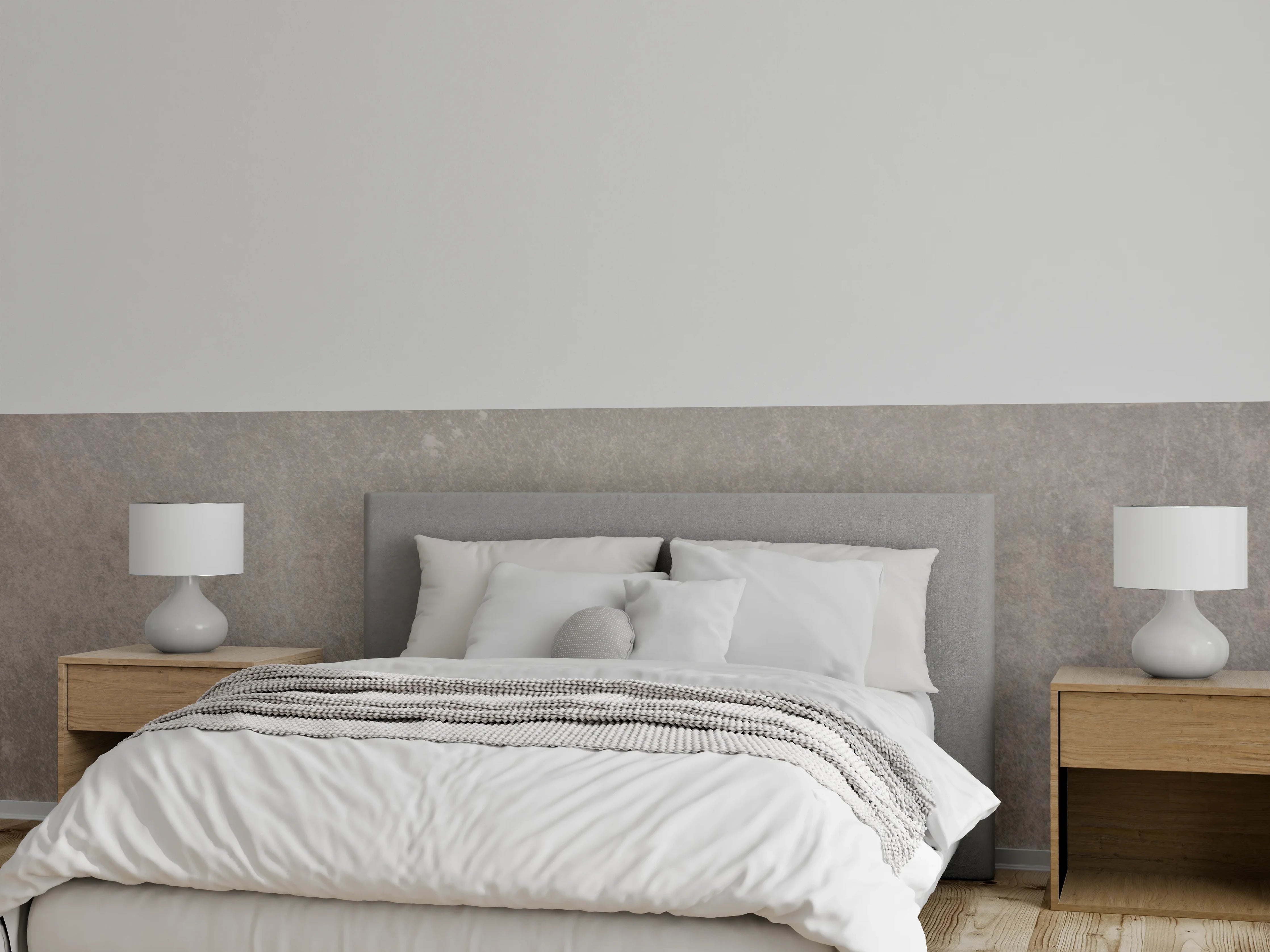 Wandverkleidung Schlafzimmer - Elegante Schieferoptik in dezentem Grau