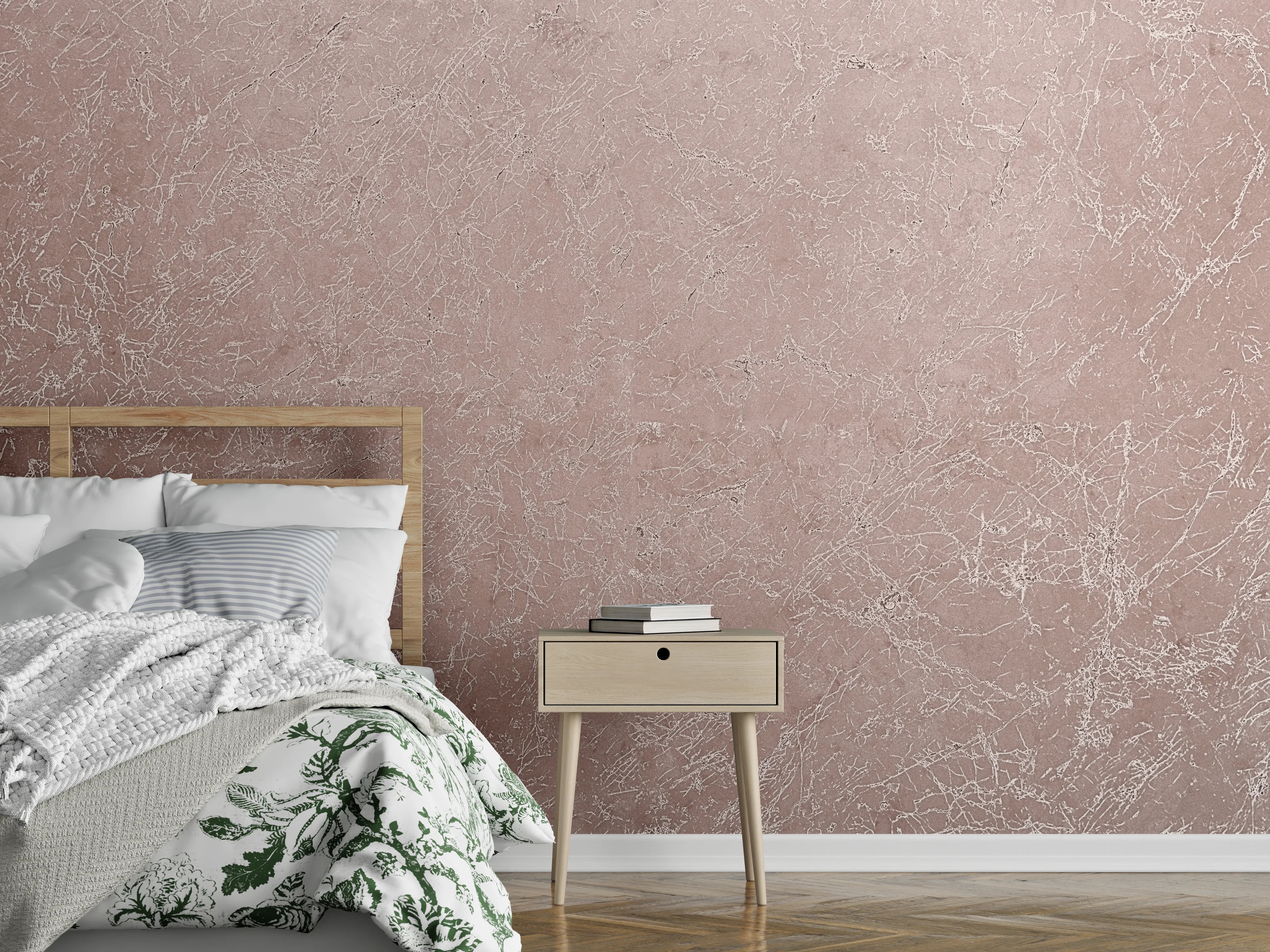 Wandverkleidung Schlafzimmer - Elegante Steinoptik in warmem Beige