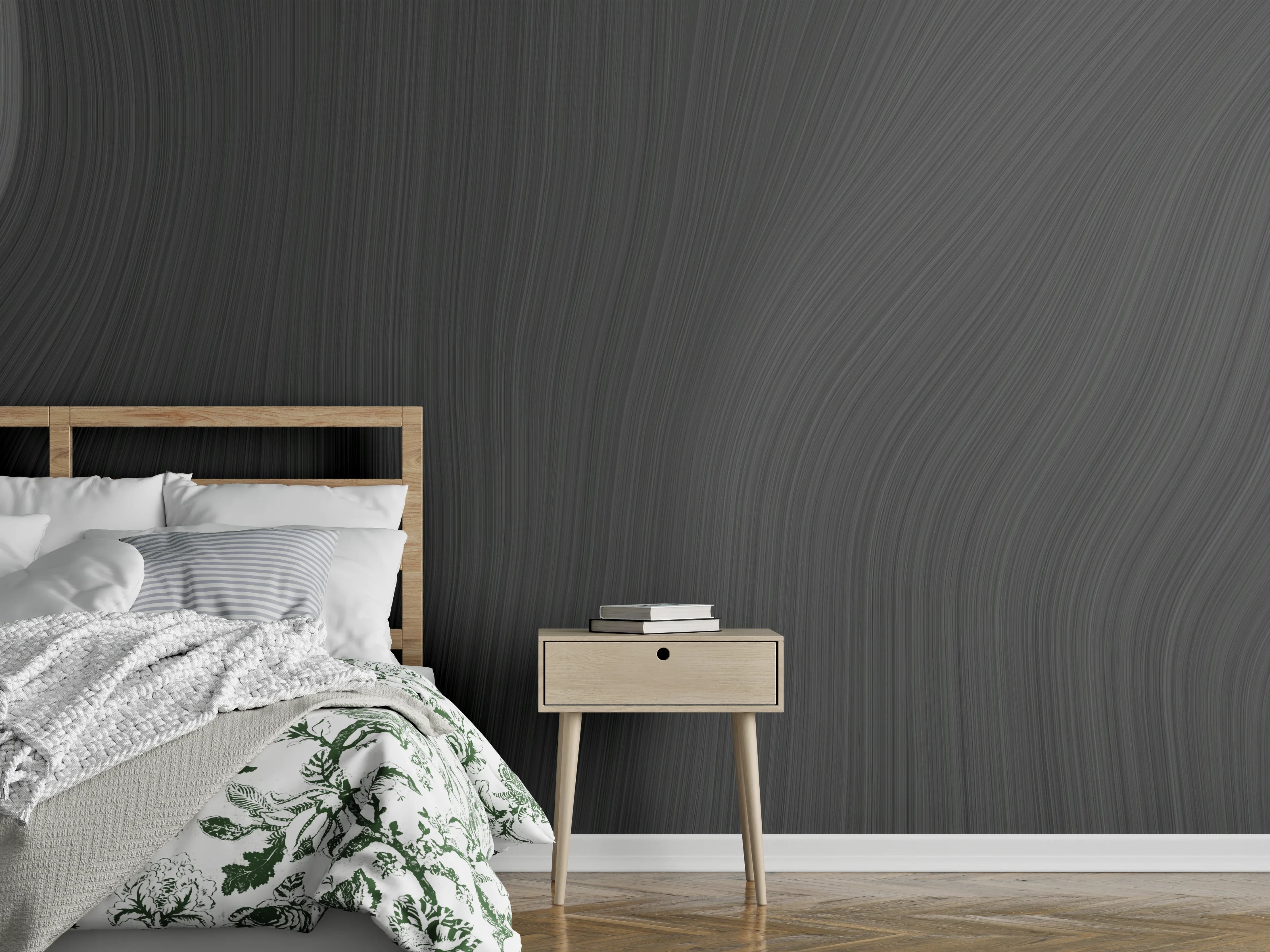 Wandverkleidung Schlafzimmer - Elegante graue Marmor-Optik Wanddeko