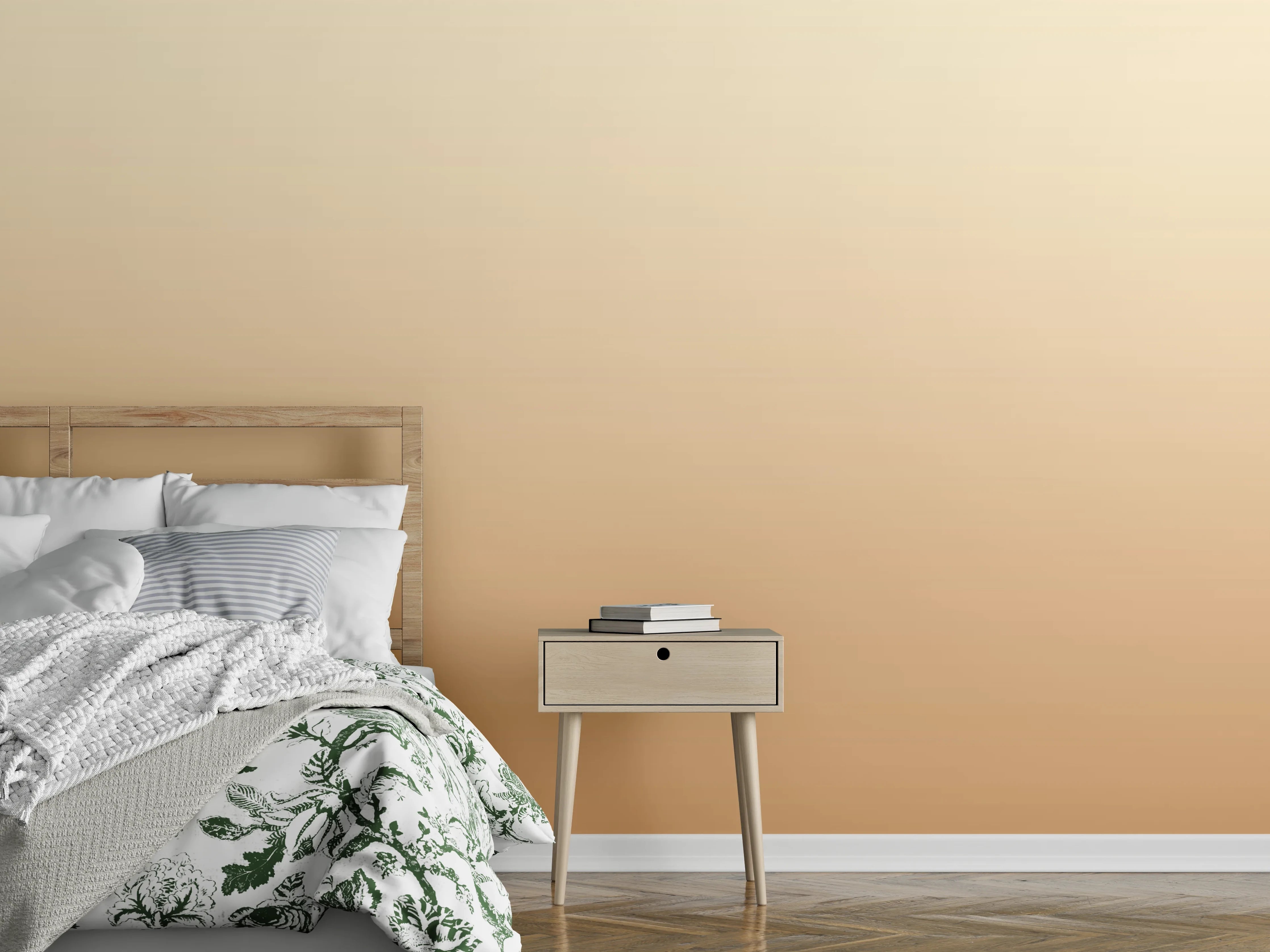 Wandverkleidung Schlafzimmer - Eleganter Farbverlauf in Beige und Braun