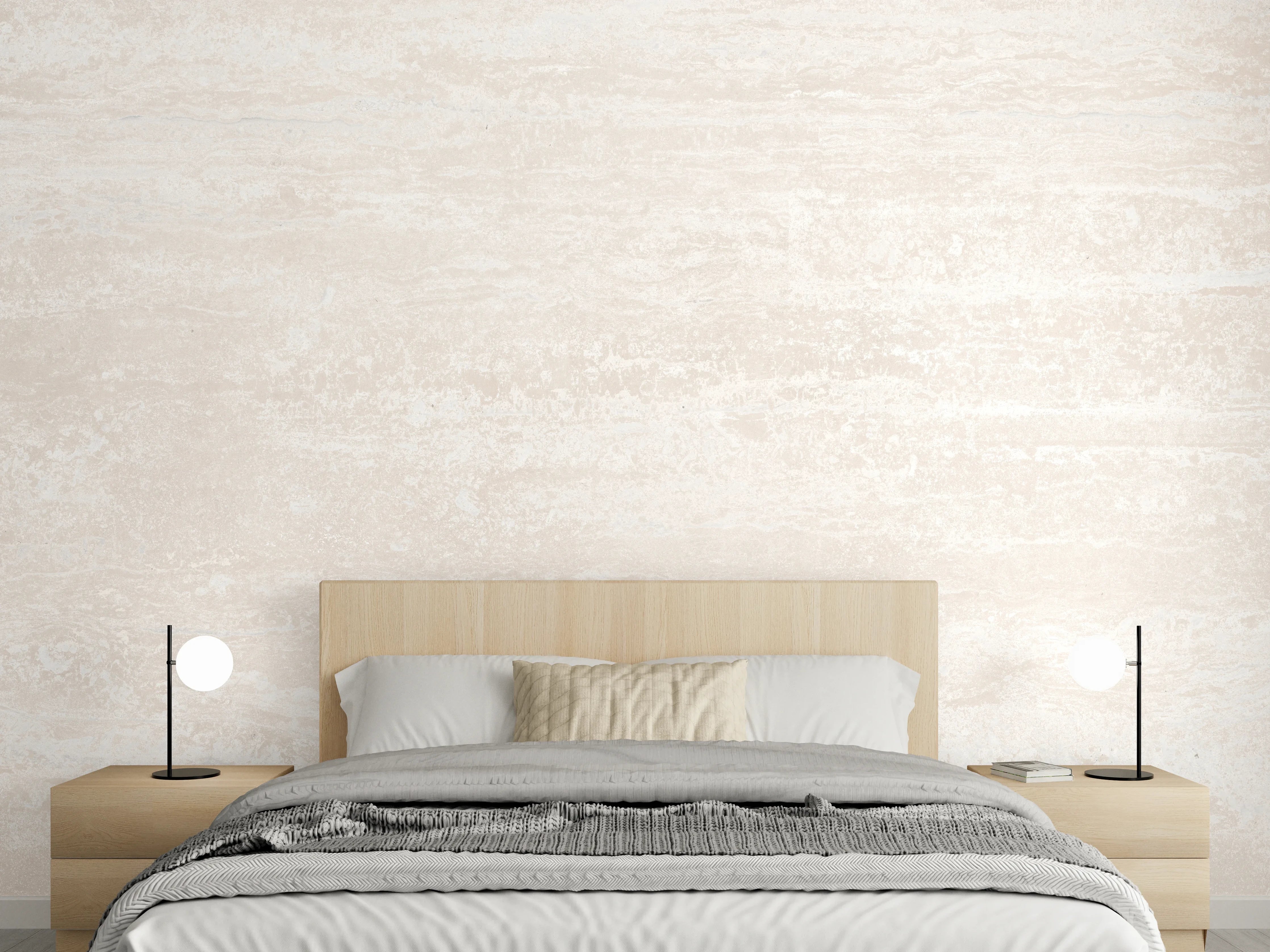 Wandverkleidung Schlafzimmer - Elfenbein beige Marmor