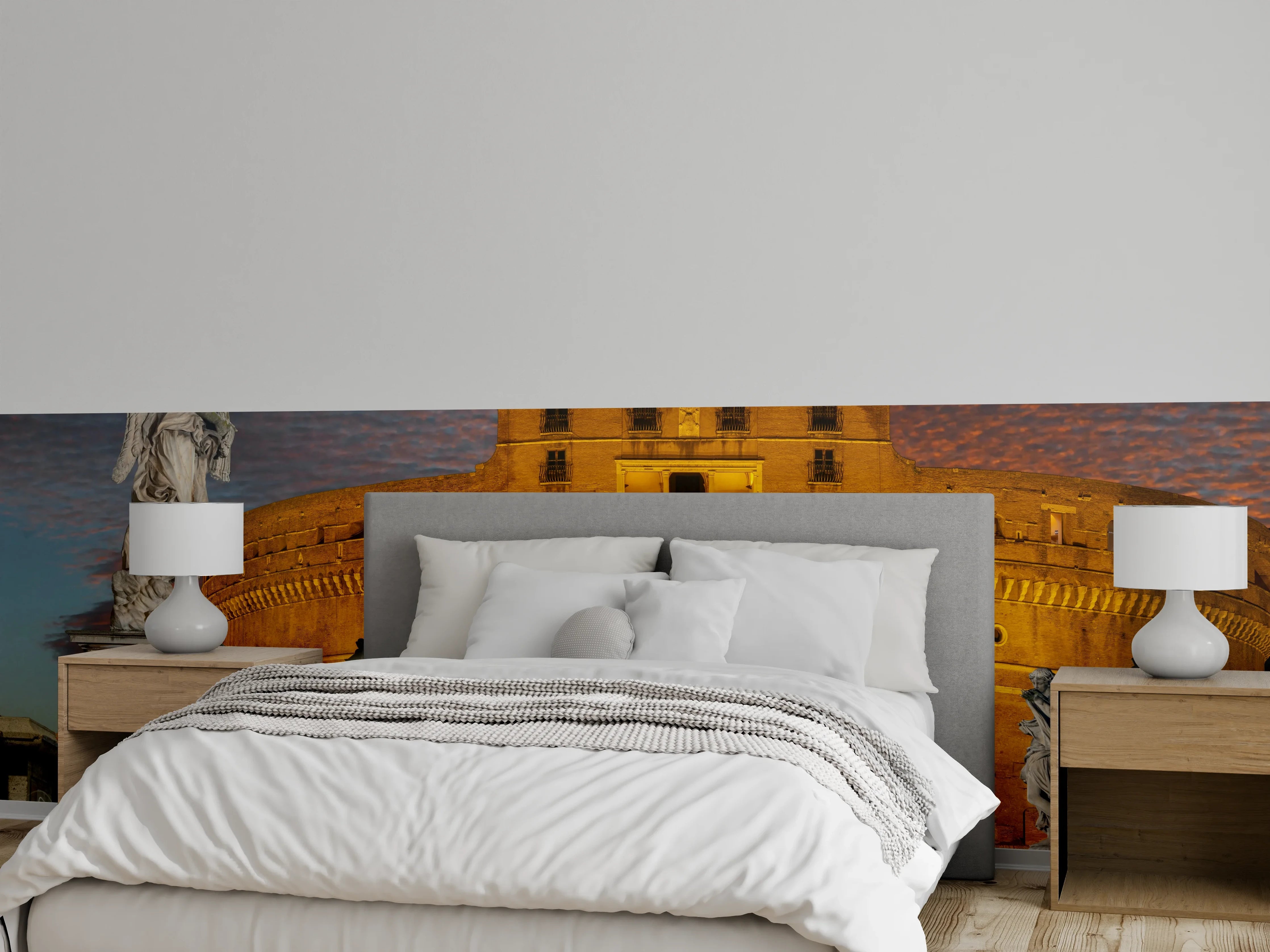 Wandverkleidung Schlafzimmer - Engelsburg Rom bei Nacht Poster