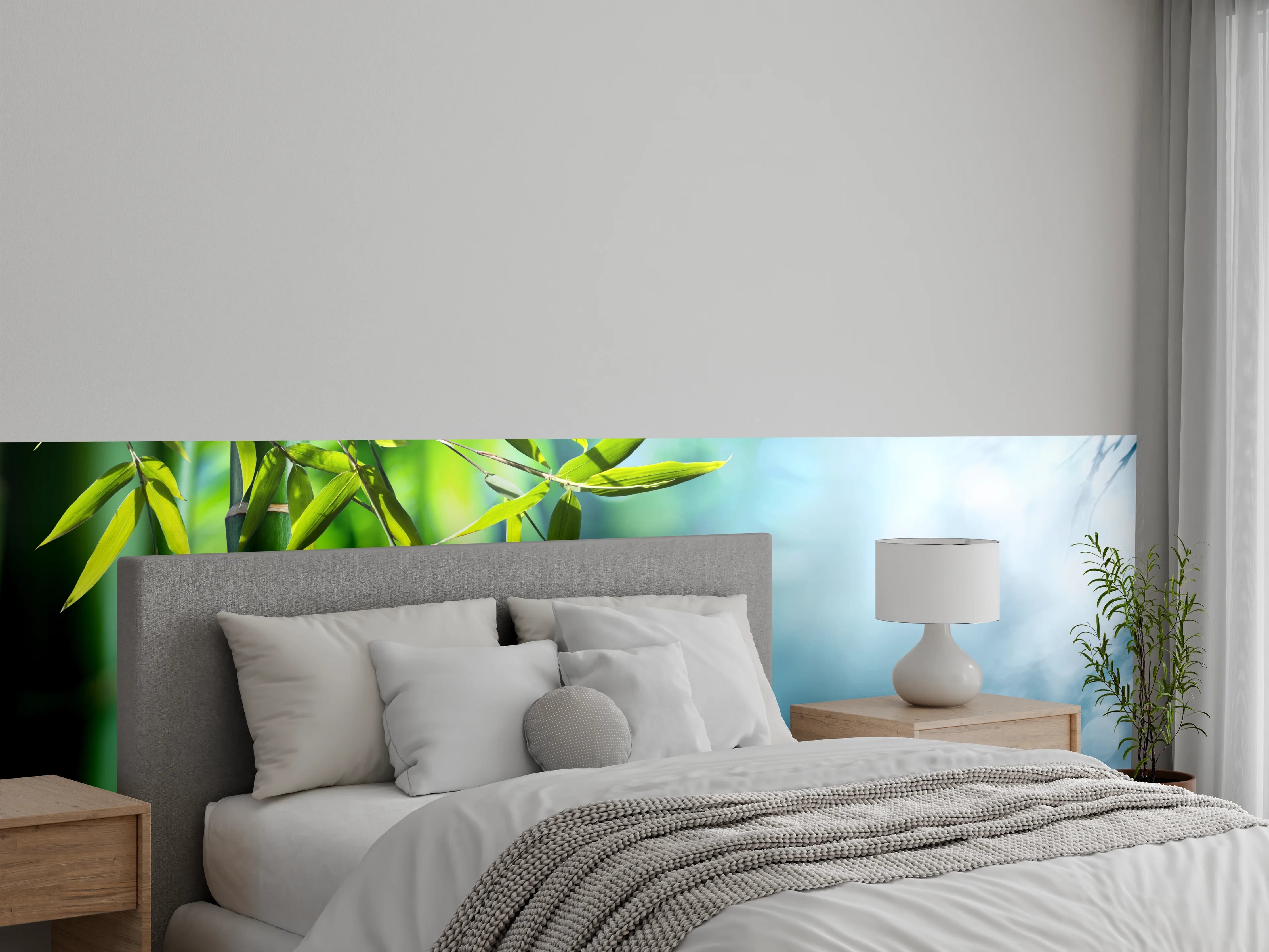 Wandverkleidung Schlafzimmer - Entspannung mit Lotus & Bambus
