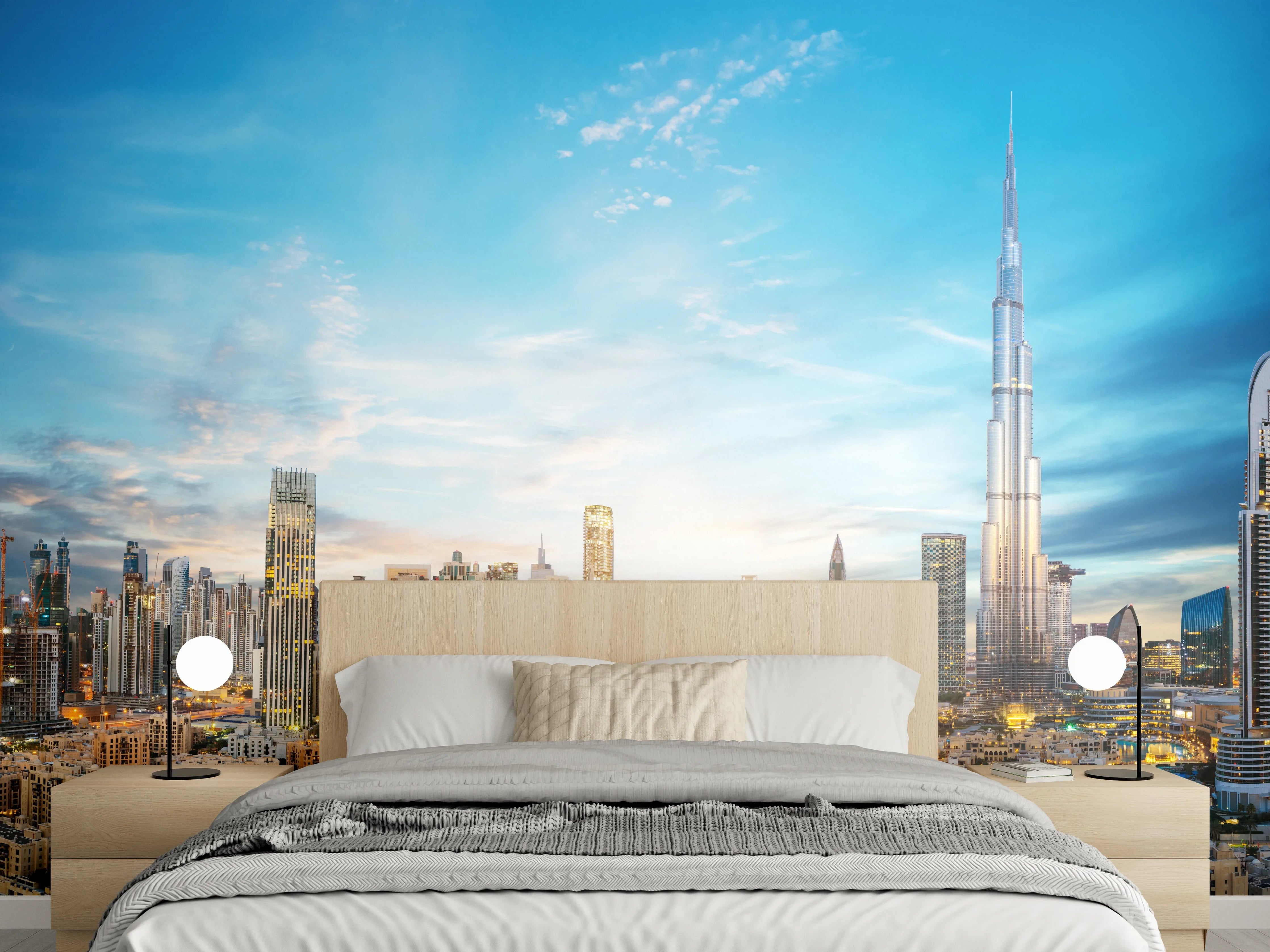 Wandverkleidung Schlafzimmer - Erstaunlicher Panoramablick auf Dubai