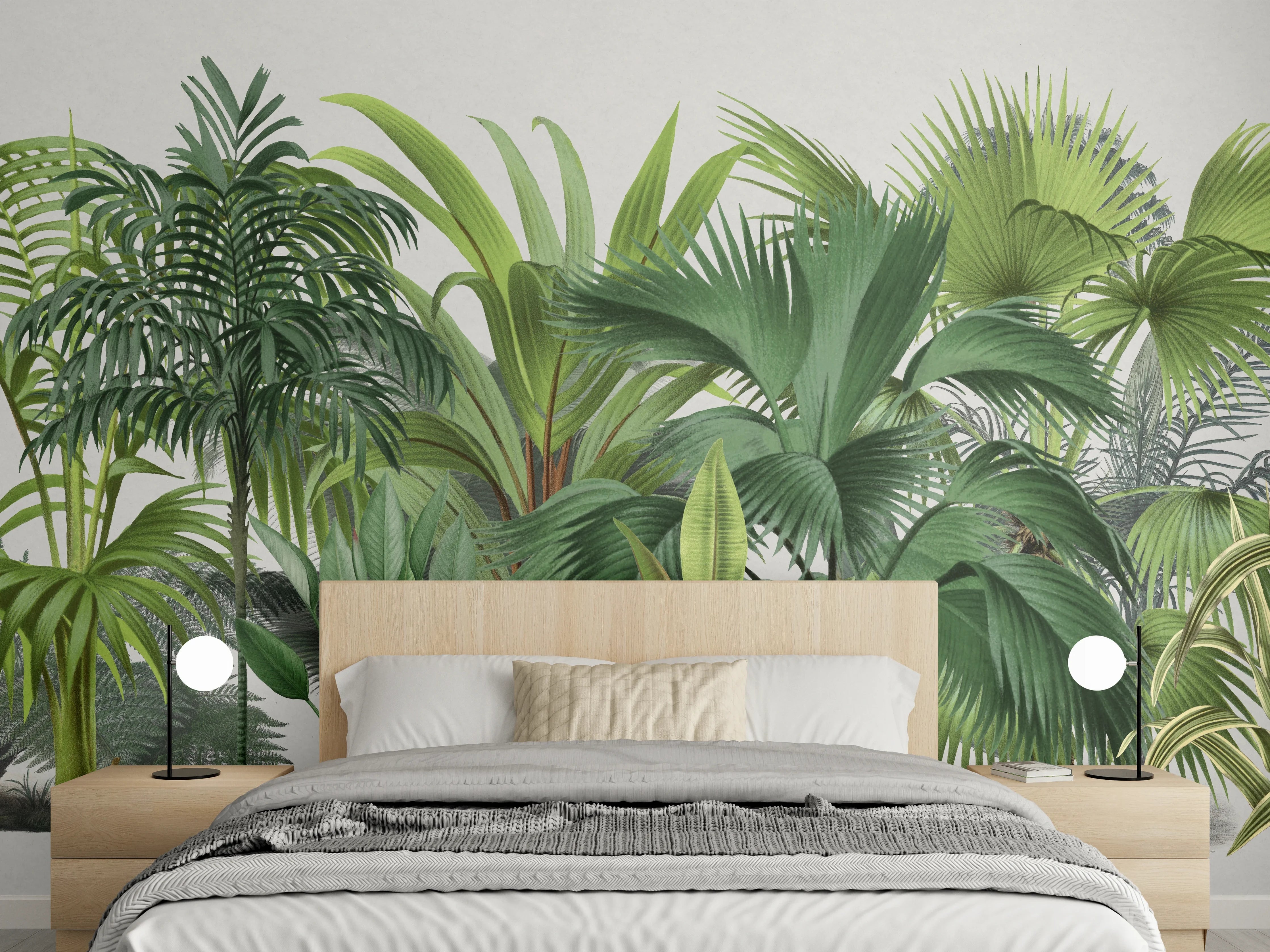 Wandverkleidung Schlafzimmer - Exotische Bäume