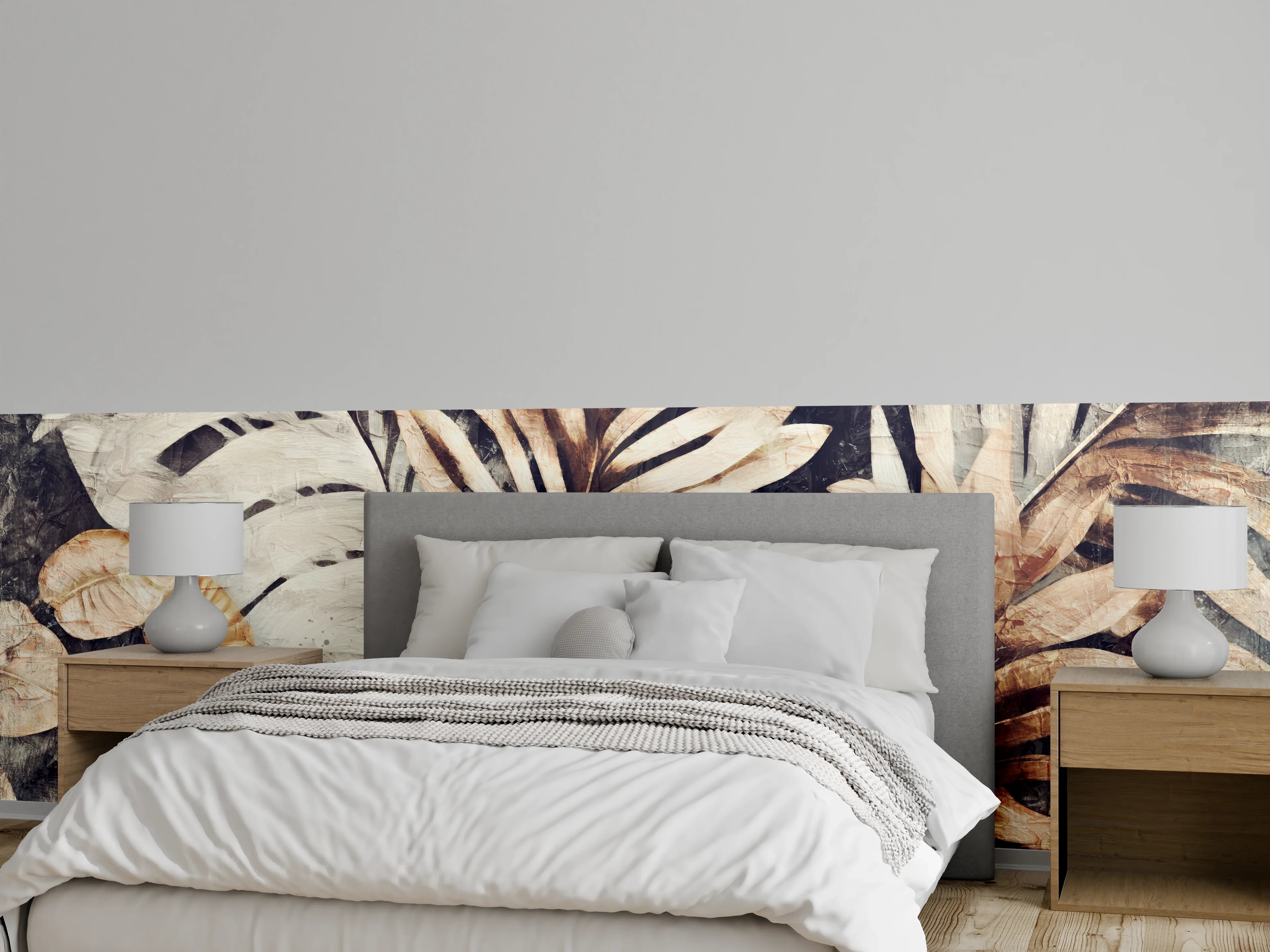 Wandverkleidung Schlafzimmer - Exotische Dschungel-Pflanzen Textur