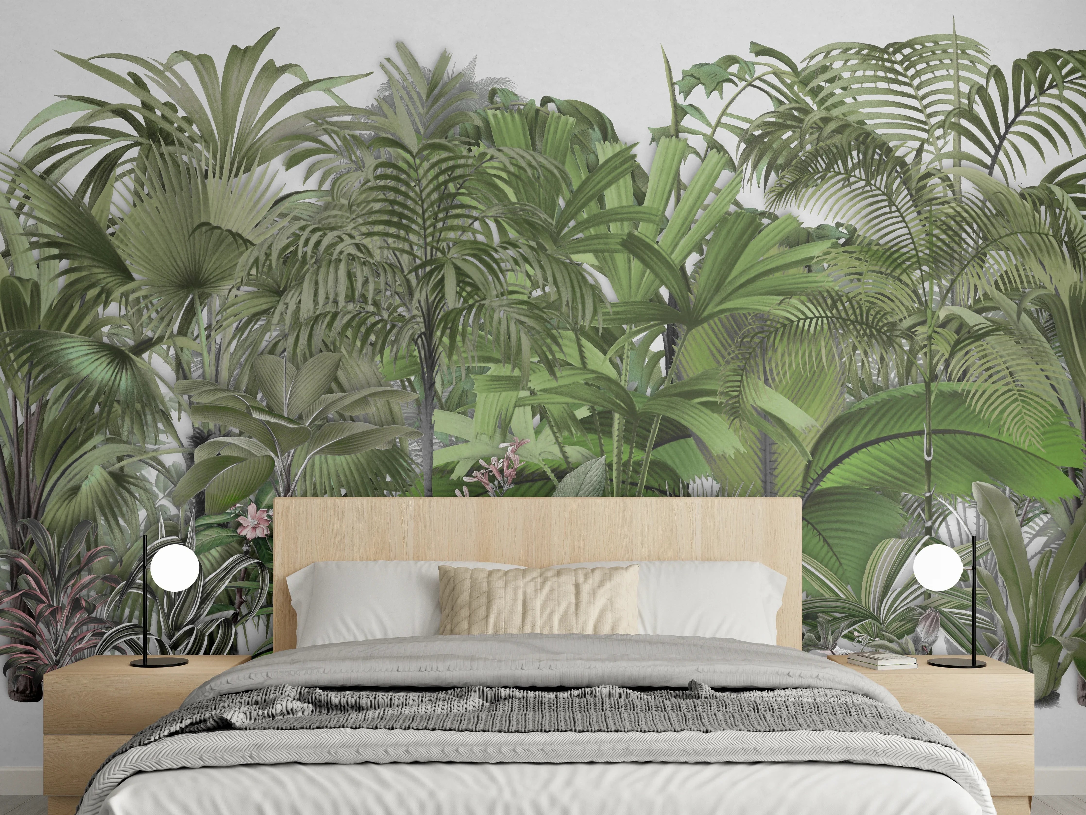 Wandverkleidung Schlafzimmer - Exotische Sträuche