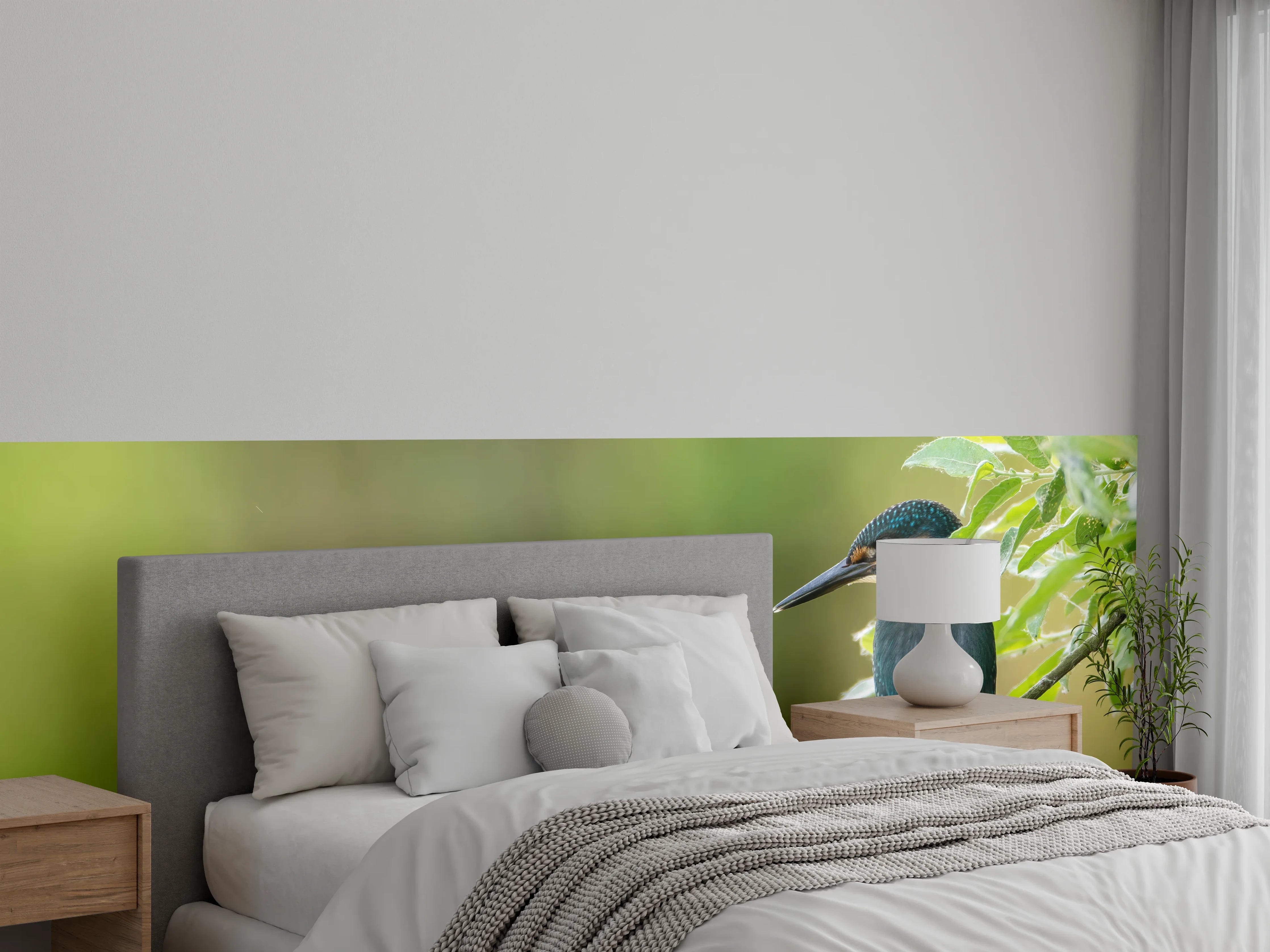 Wandverkleidung Schlafzimmer - Exotischer friedlicher Eisvogel