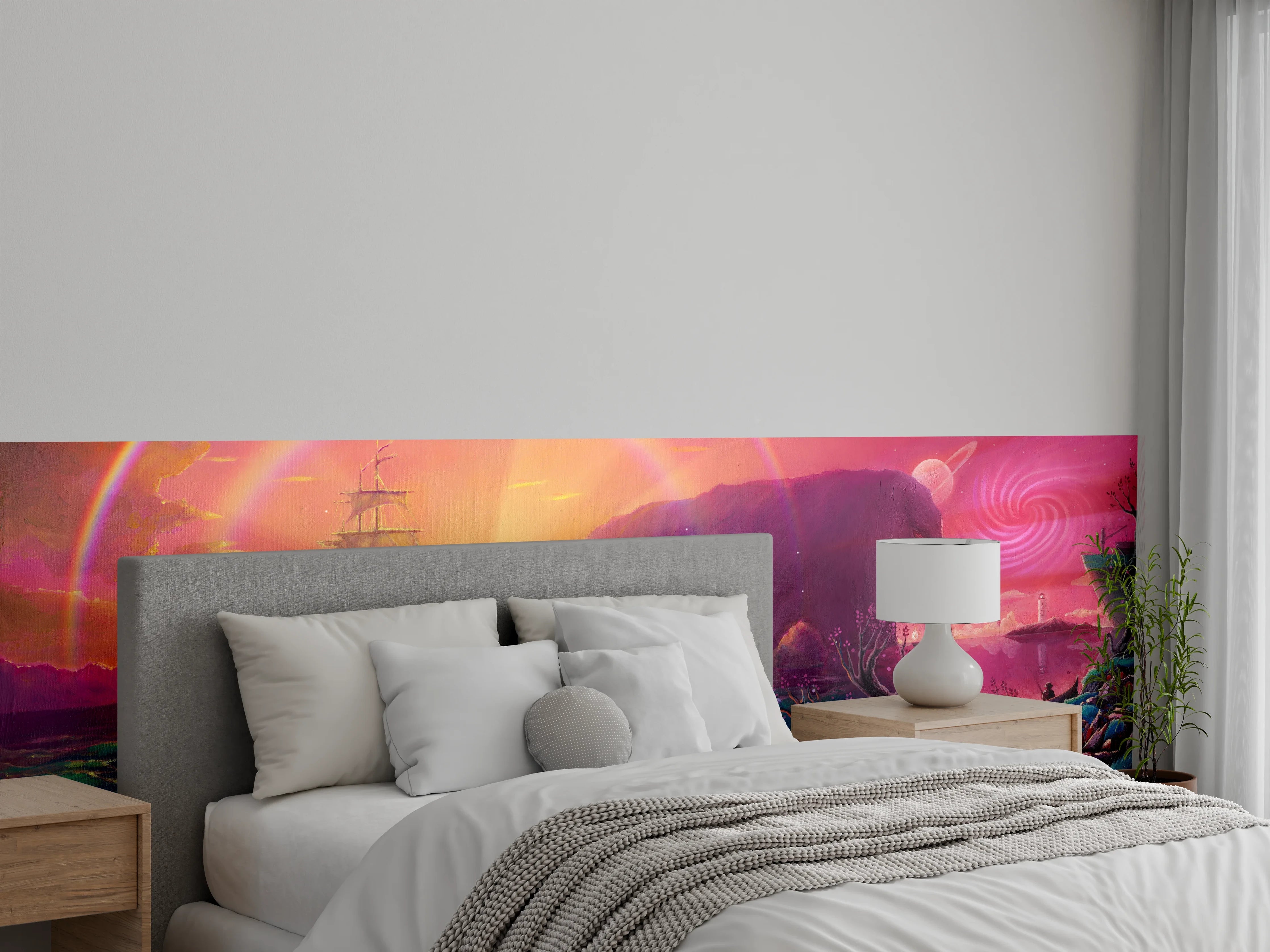 Wandverkleidung Schlafzimmer - Fantasy Ölgemälde-Sonnenuntergang Meer