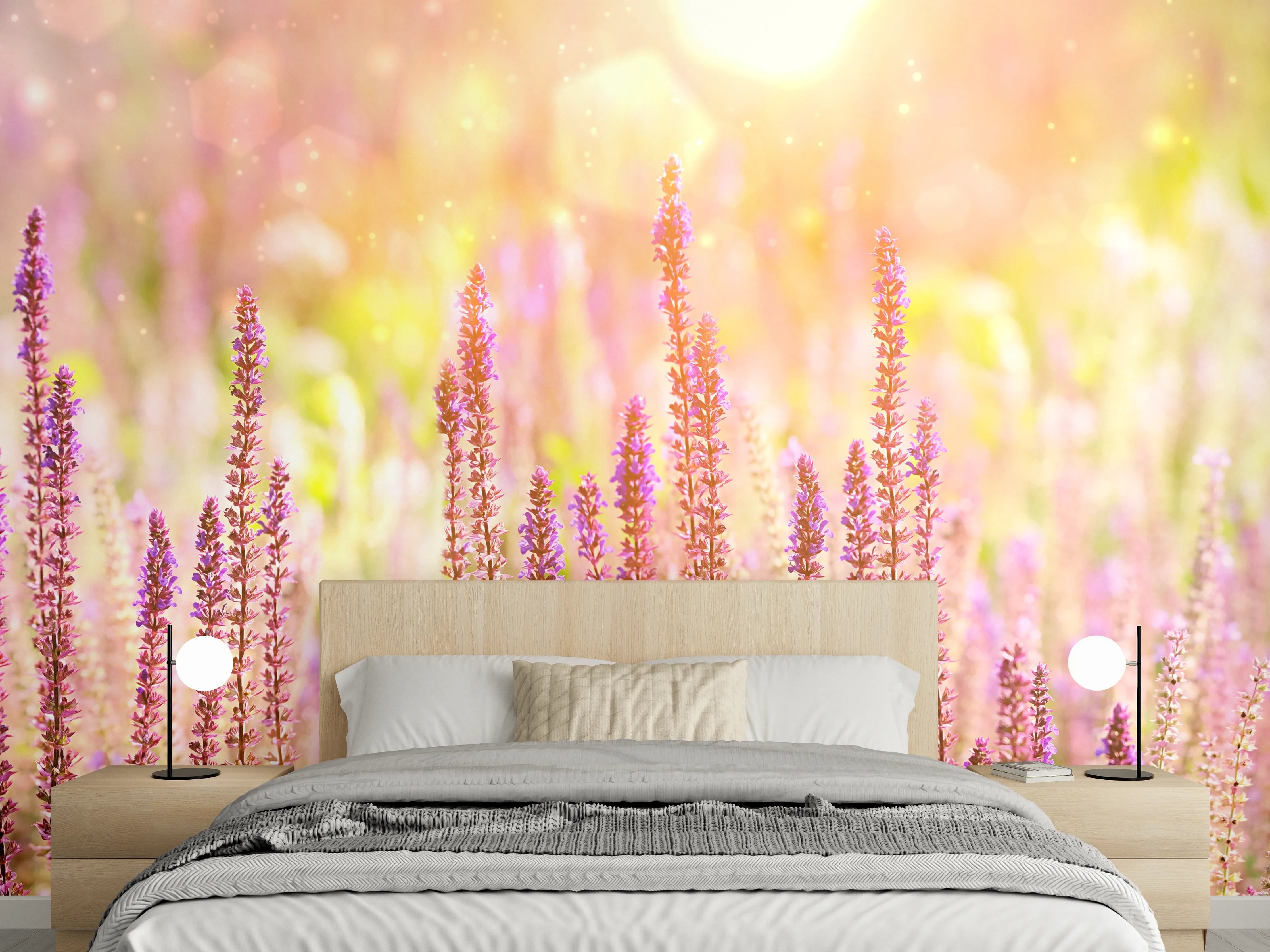 Wandverkleidung Schlafzimmer - Farbenfrohe Blüten der Ziersalbei-Pflanzen
