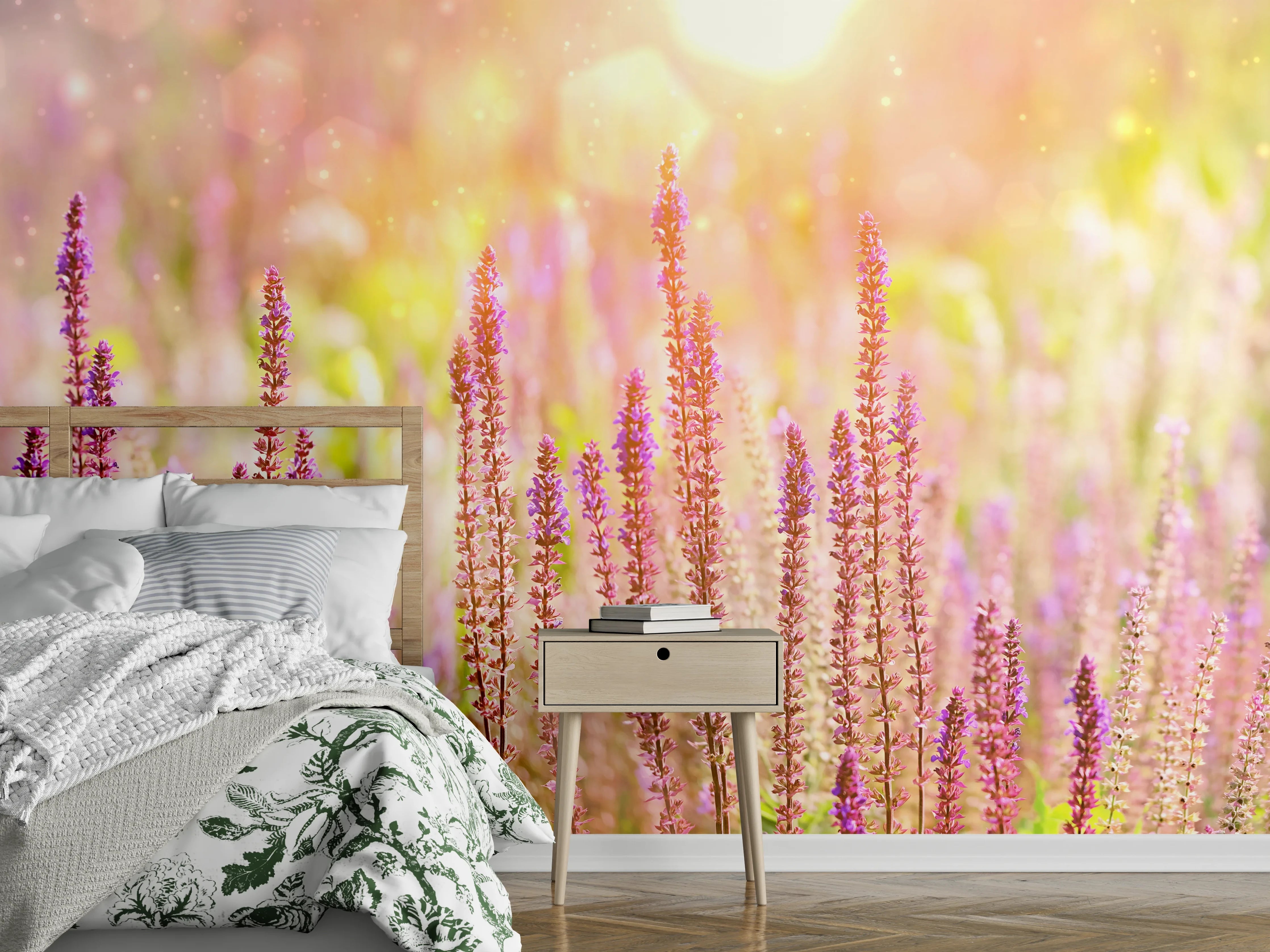 Wandverkleidung Schlafzimmer - Farbenfrohe Blüten der Ziersalbei-Pflanzen
