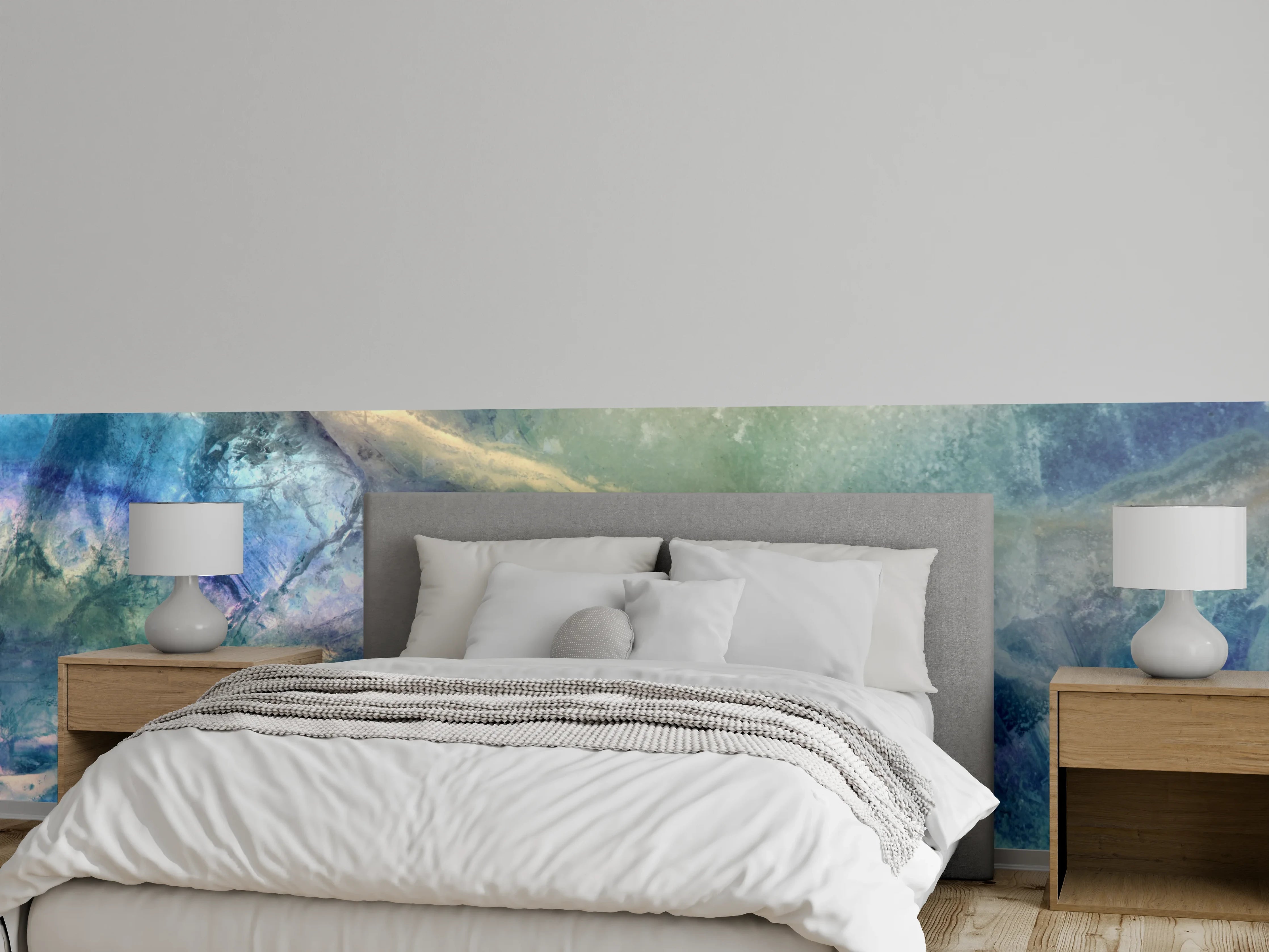 Wandverkleidung Schlafzimmer - Faszinierende Mineralstrukturen in Pastelltönen