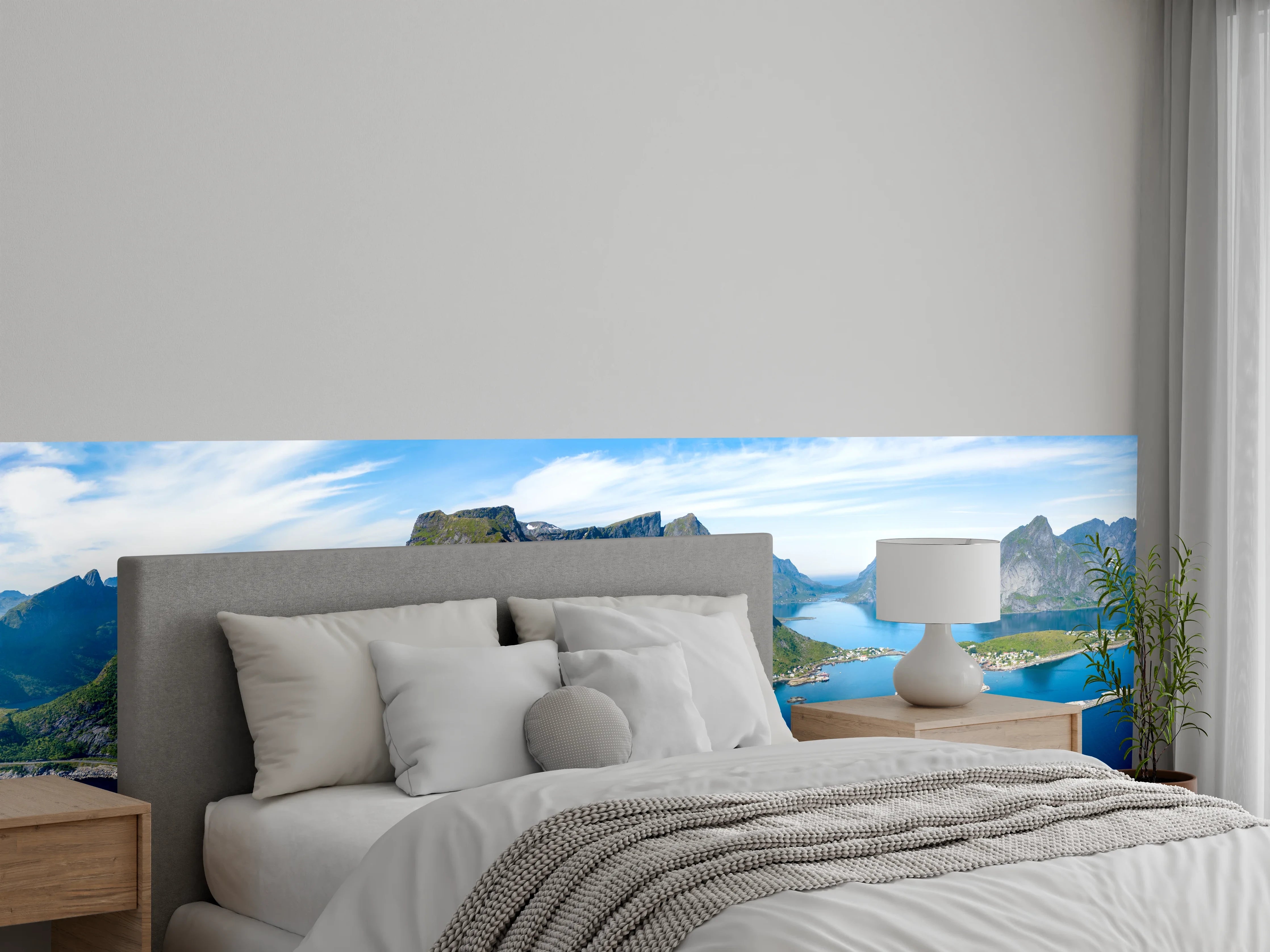 Wandverkleidung Schlafzimmer - Faszinierende norwegische Fjordlandschaft Panorama