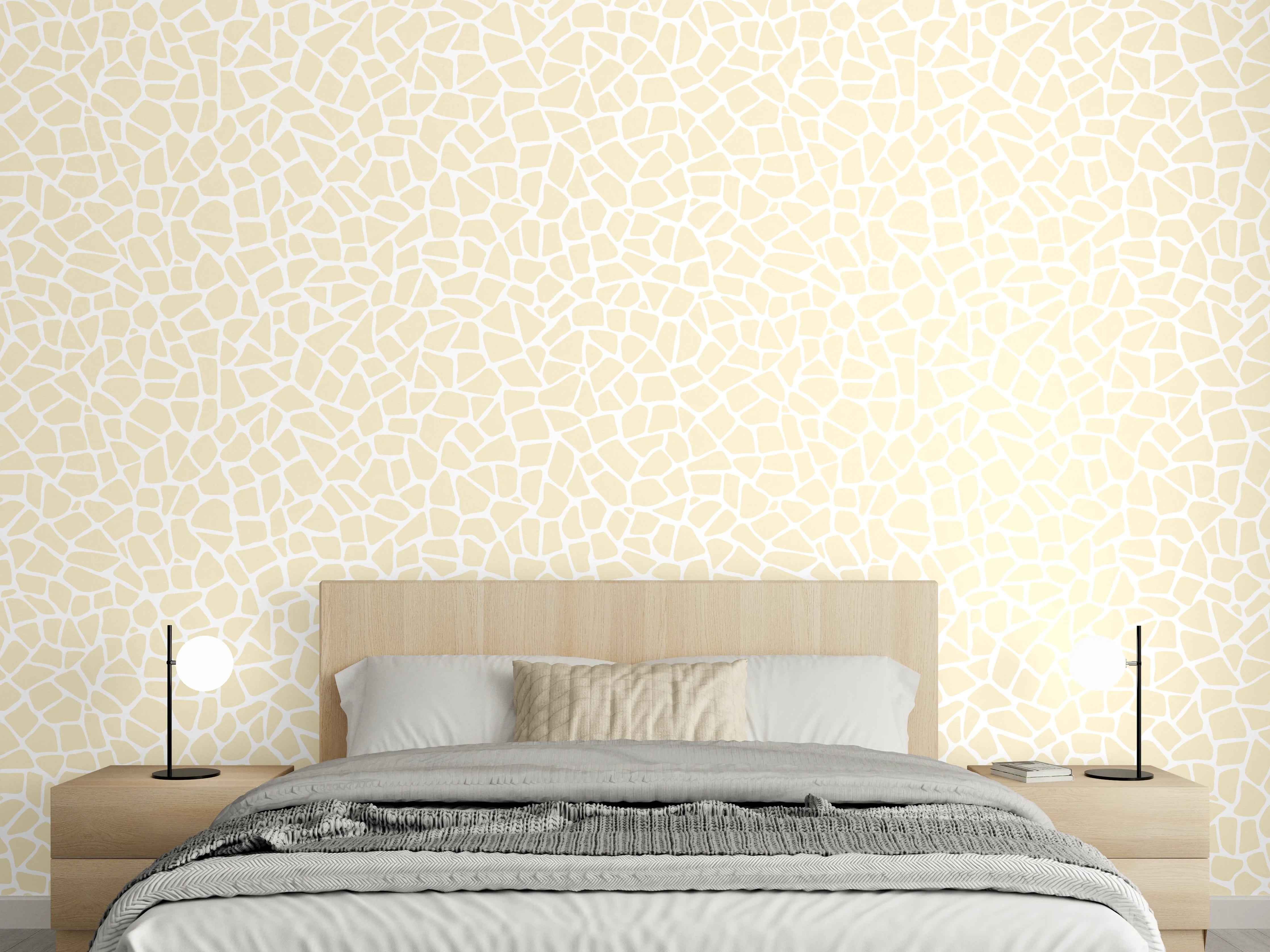 Wandverkleidung Schlafzimmer - Feine Mosaikstruktur in dezentem Beige