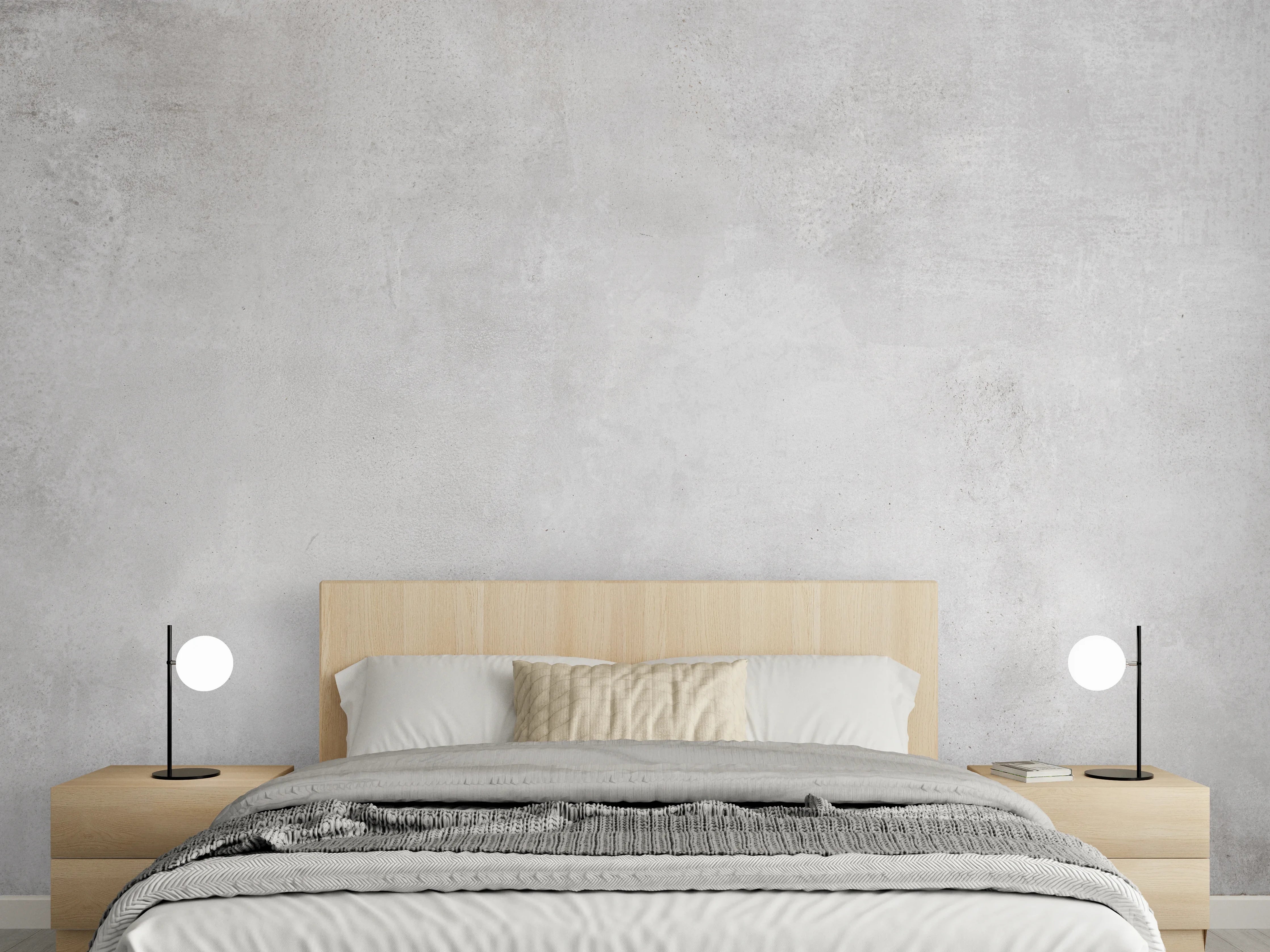 Wandverkleidung Schlafzimmer - Feine Zement- Struktur