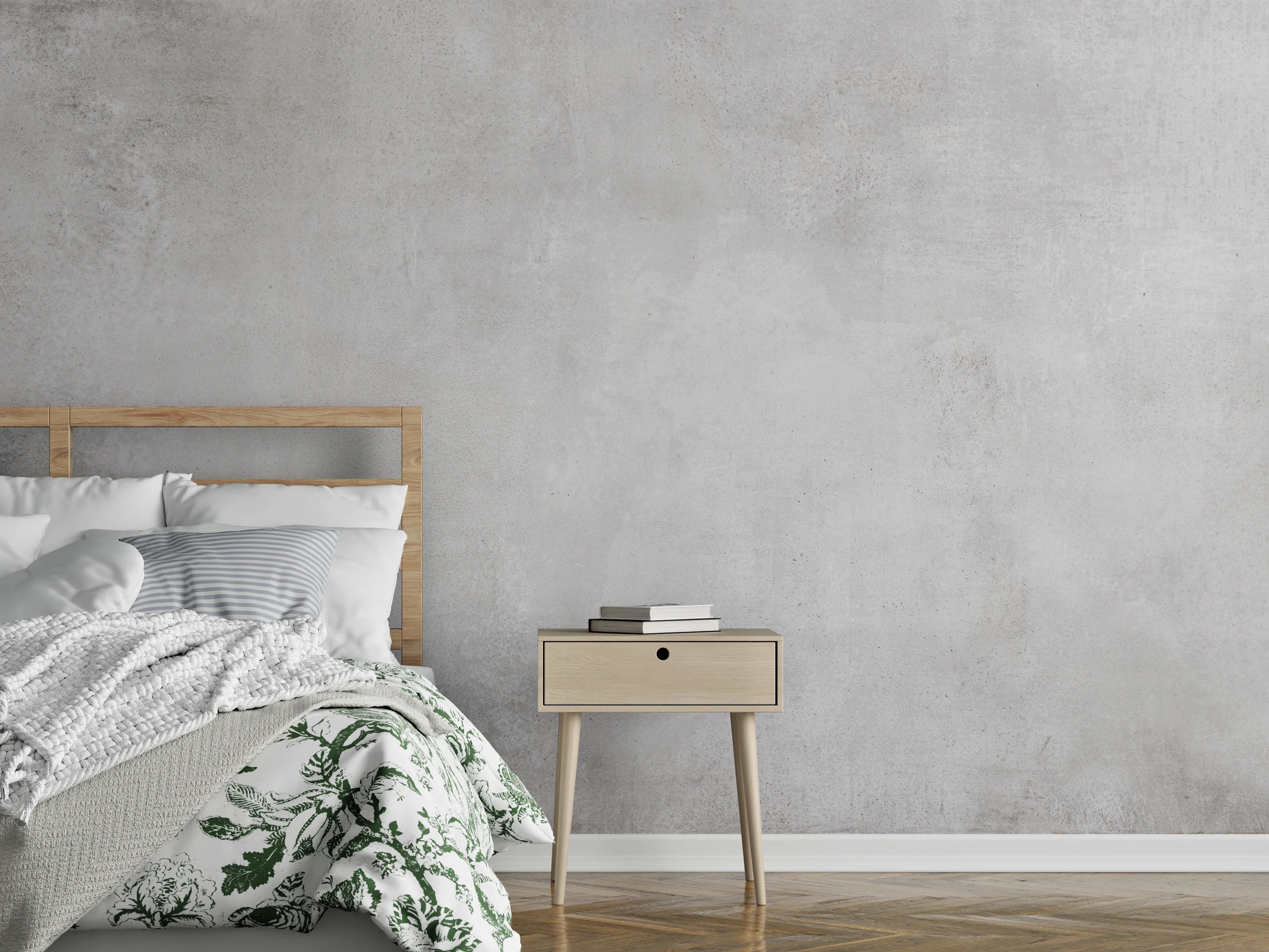 Wandverkleidung Schlafzimmer - Feine Zement- Struktur