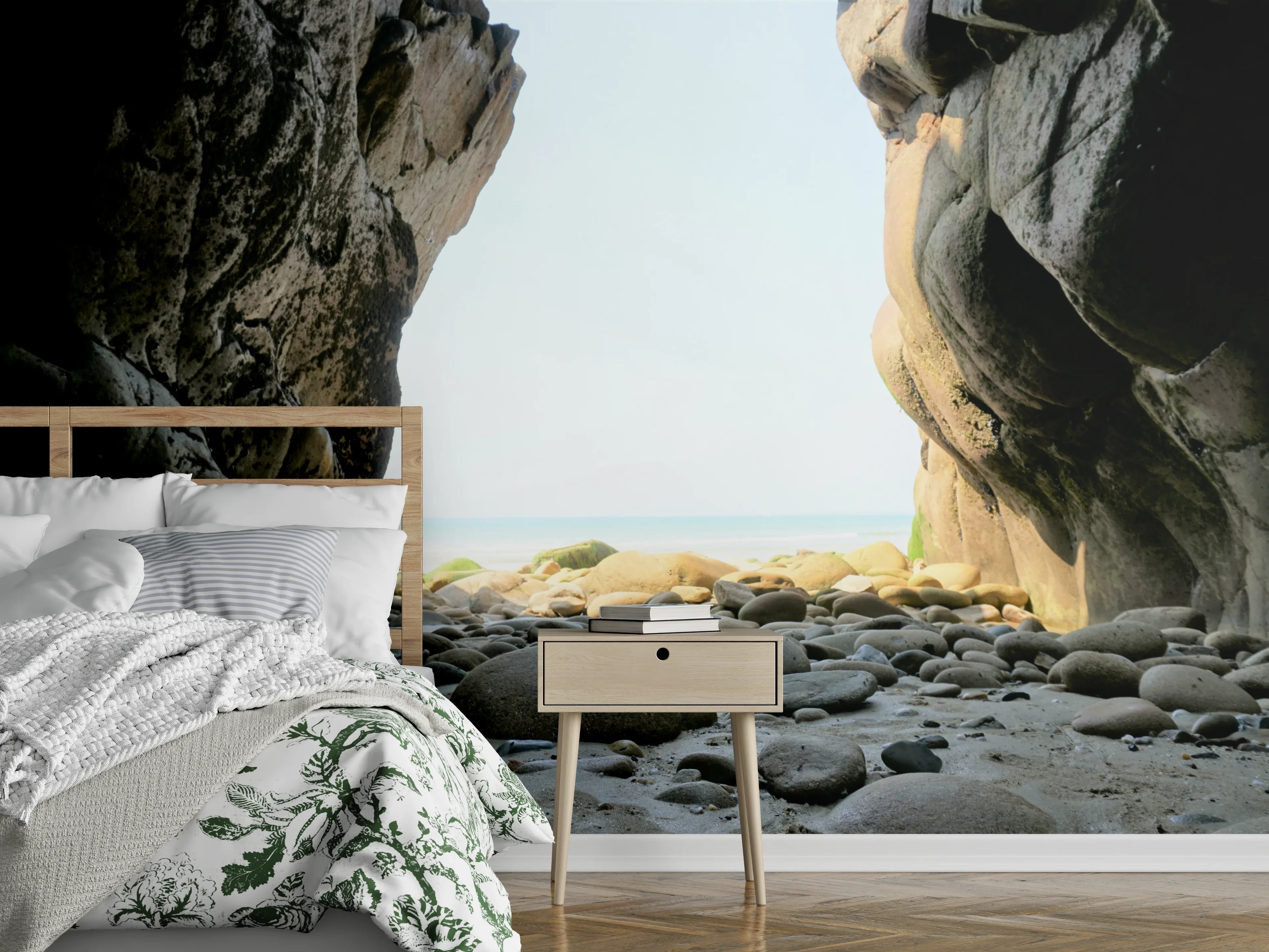 Wandverkleidung Schlafzimmer - Felsenhöhle mit Blick aufs Meer
