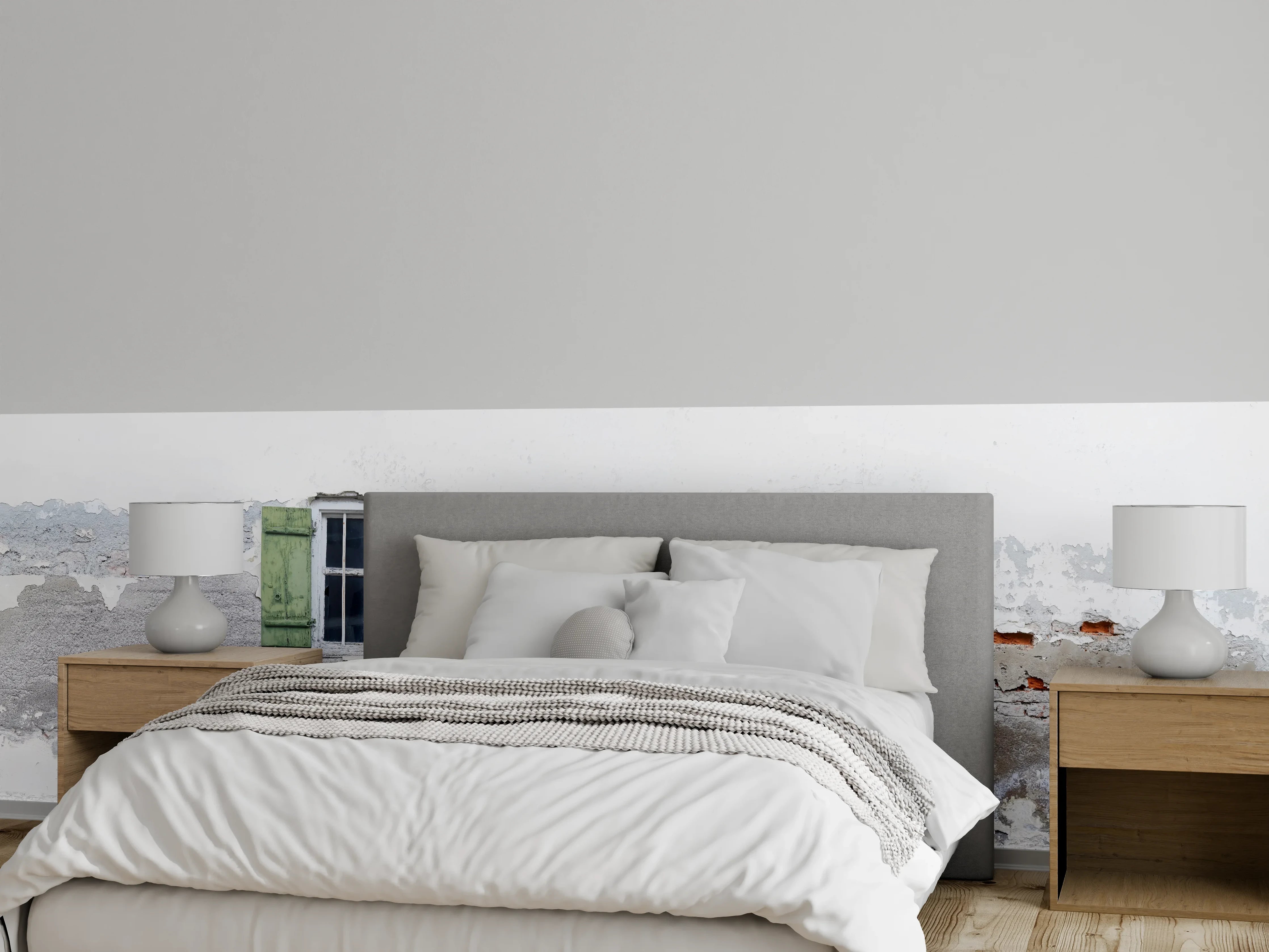 Wandverkleidung Schlafzimmer - Fensterrahmen einer veralteten Hauswand