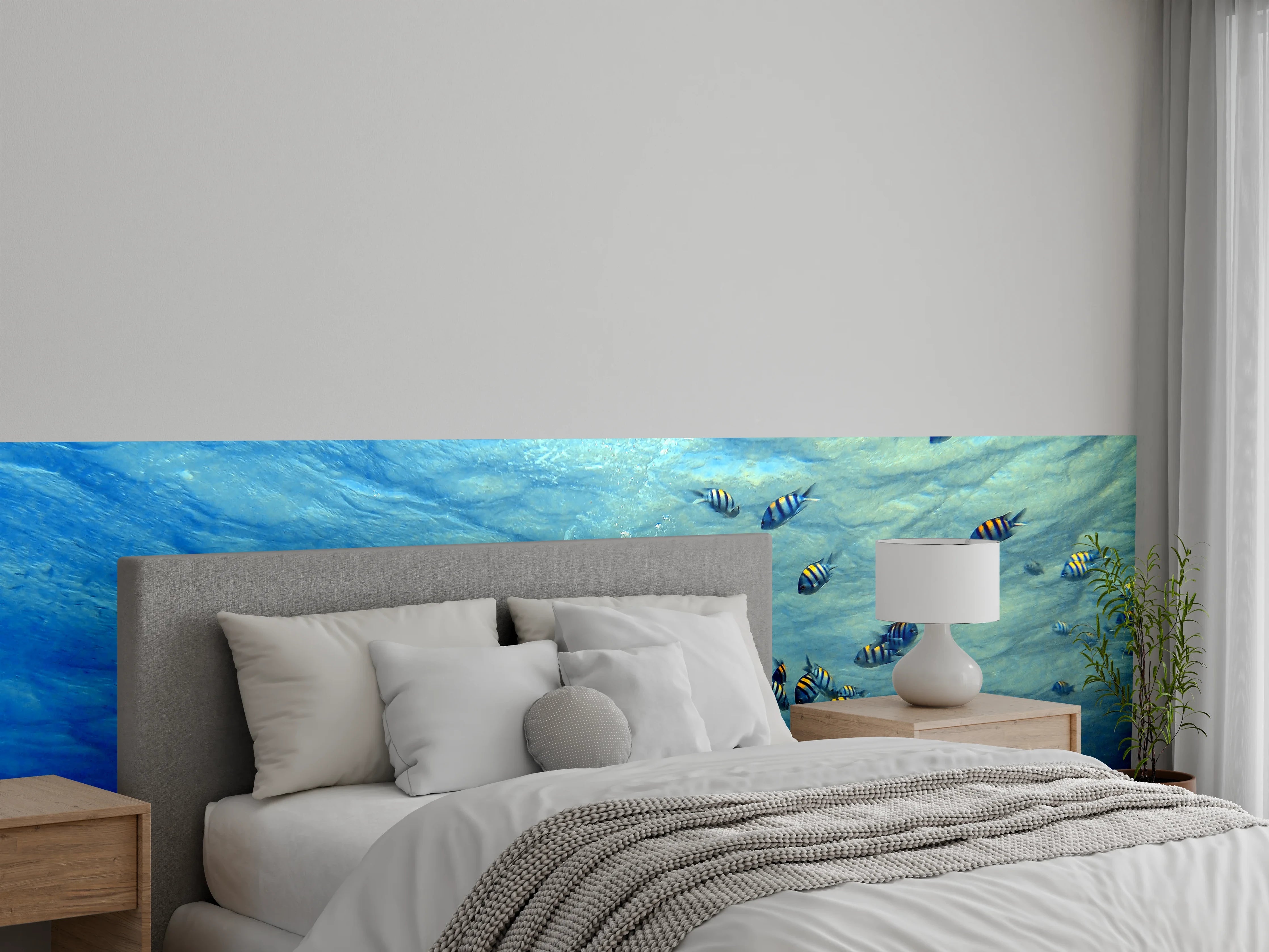 Wandverkleidung Schlafzimmer - Fische im klarem Meer