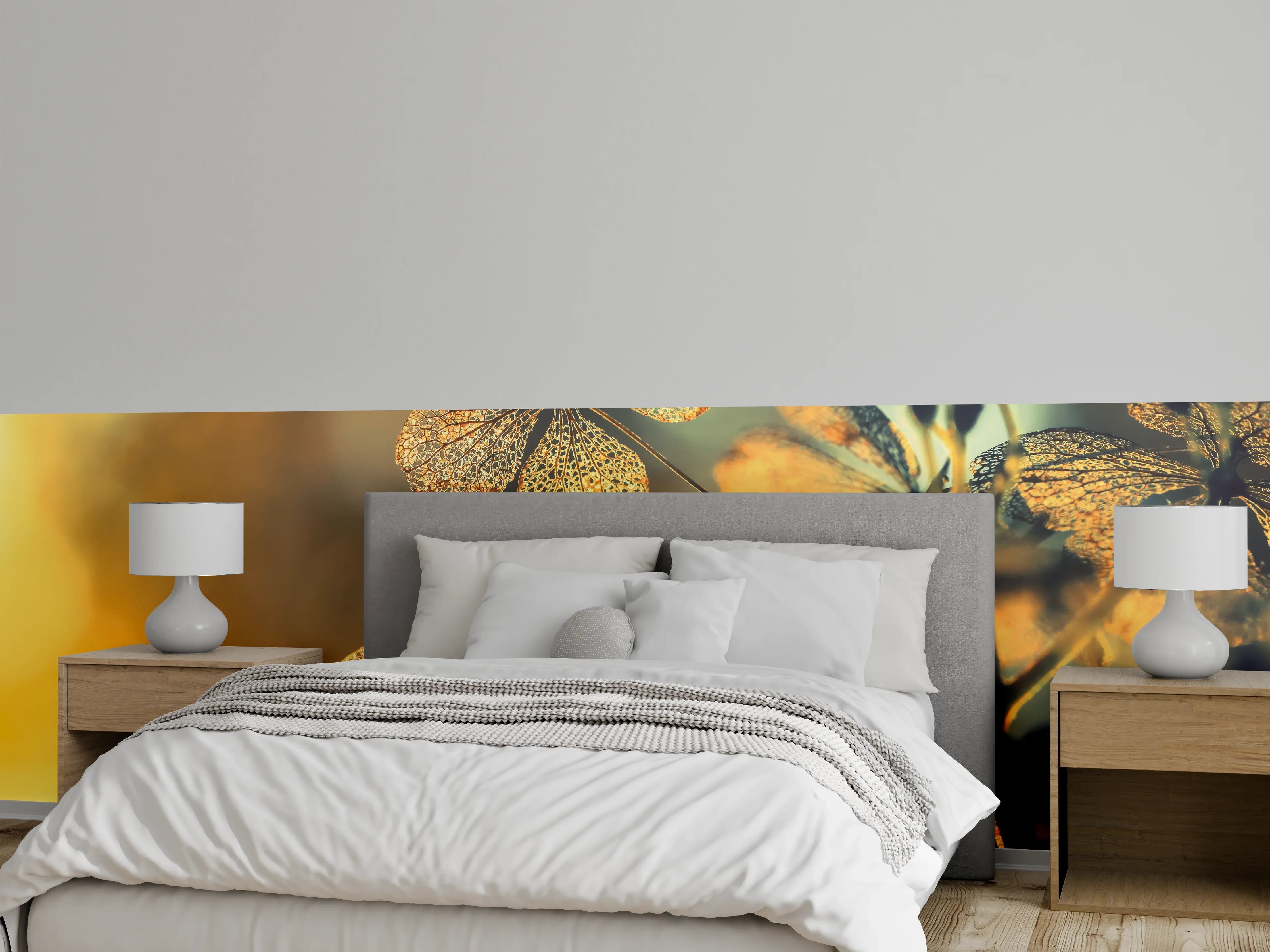 Wandverkleidung Schlafzimmer - Florale Feenflügel – Zarte Trockenblüte