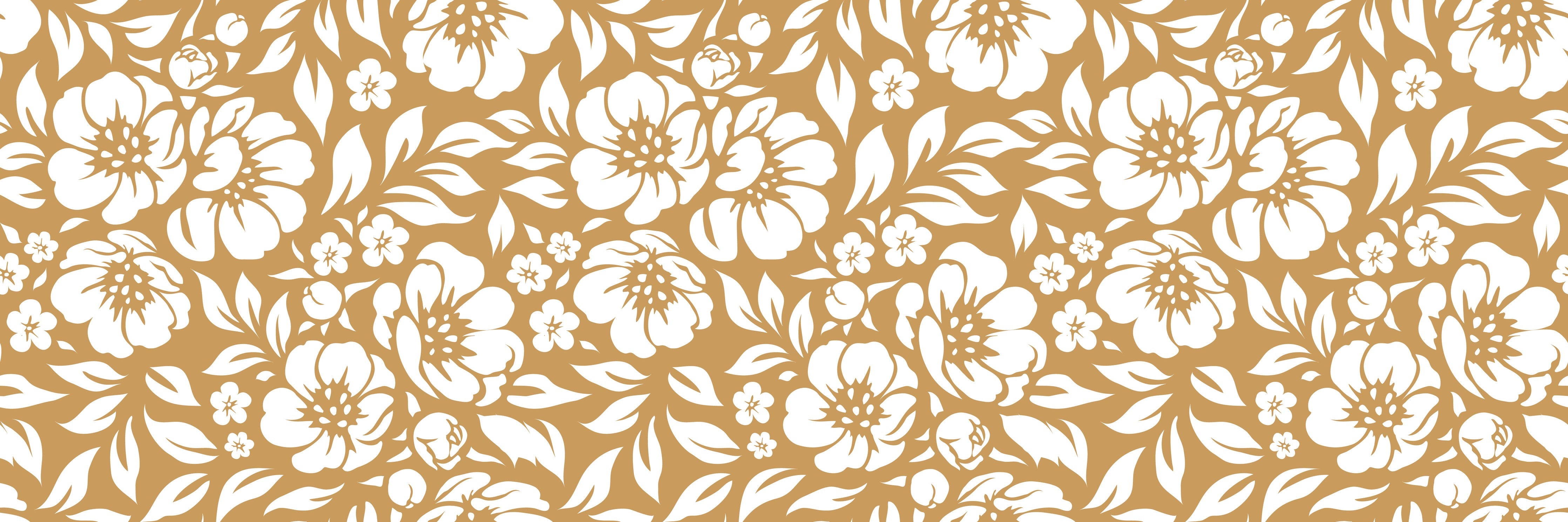 Wandverkleidung Schlafzimmer-Florales Muster Braun-Weiß zeitlos elegant