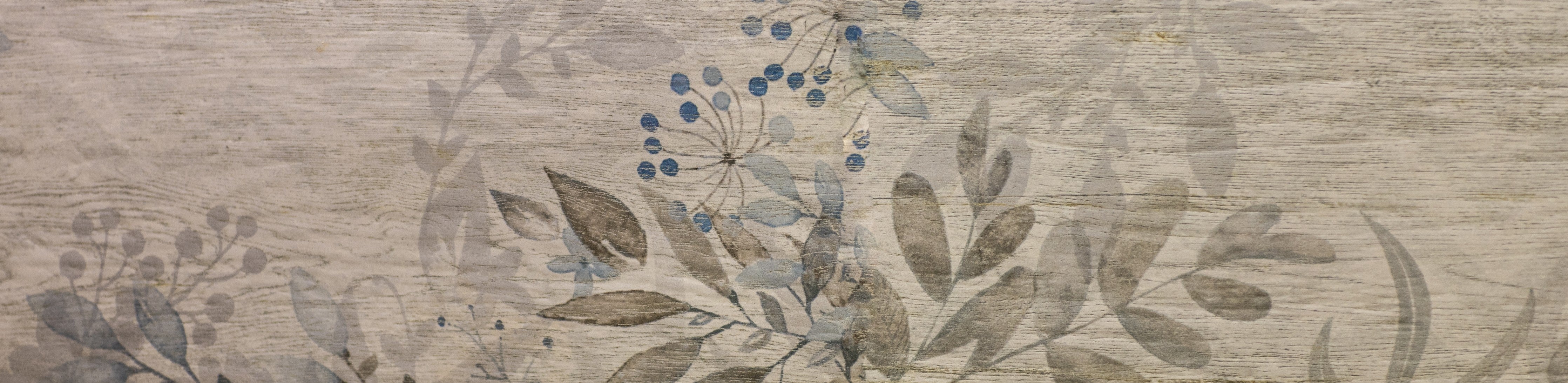 Wandverkleidung Schlafzimmer-Florales Vintage-Muster mit Holzoptik
