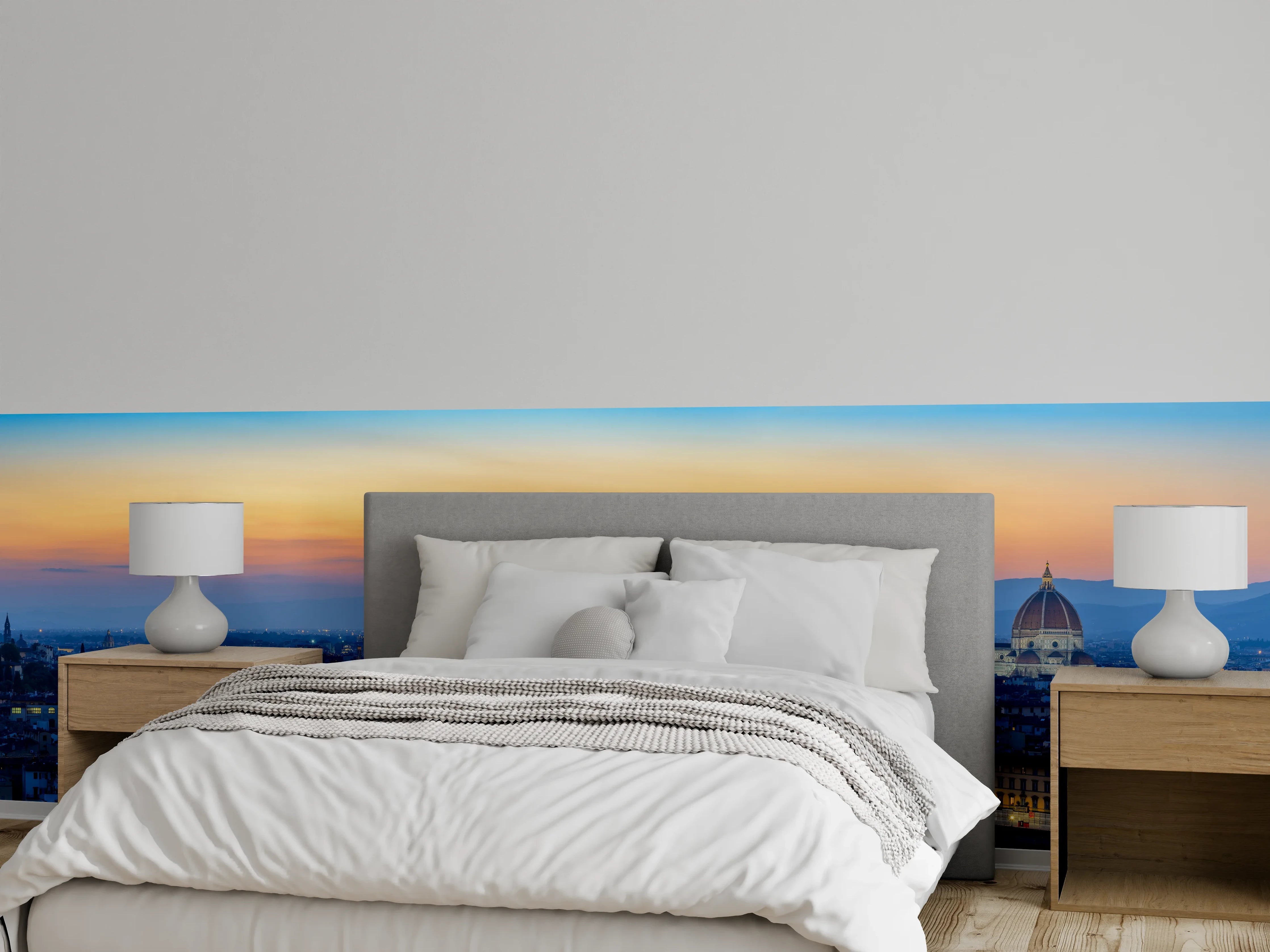 Wandverkleidung Schlafzimmer - Florenz Skyline im Sonnenuntergang