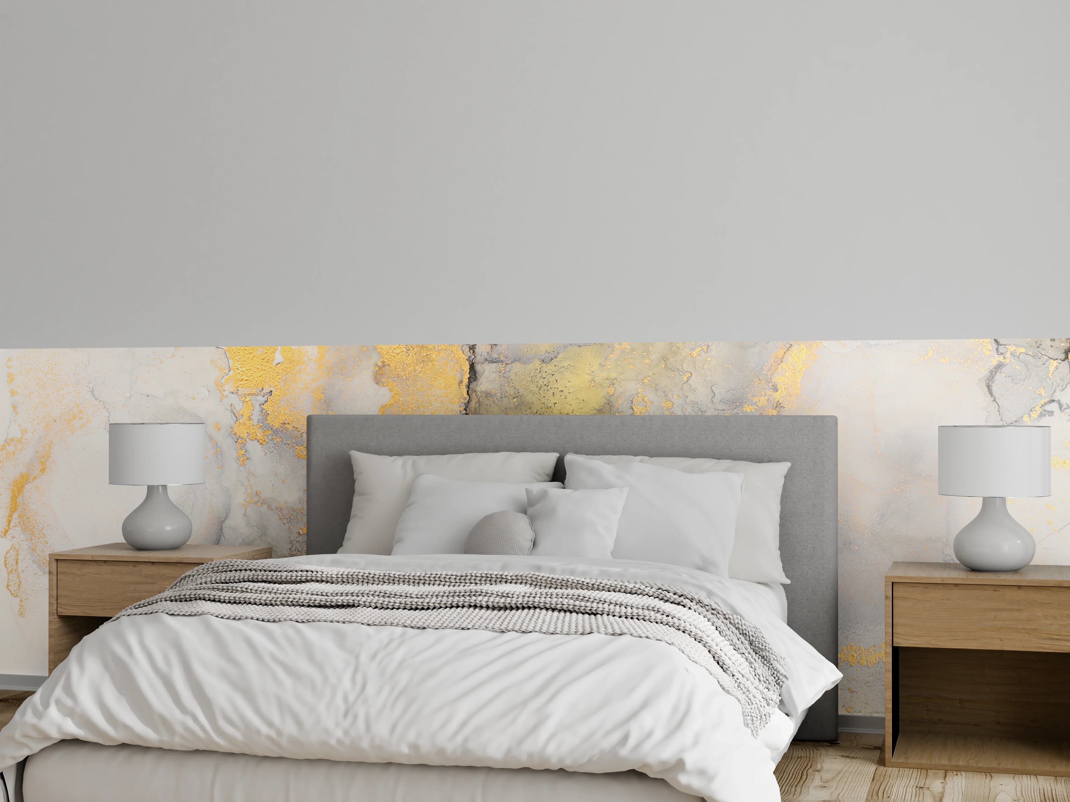 Wandverkleidung Schlafzimmer - Flüssigkunstmalerei mit Alkoholtinte