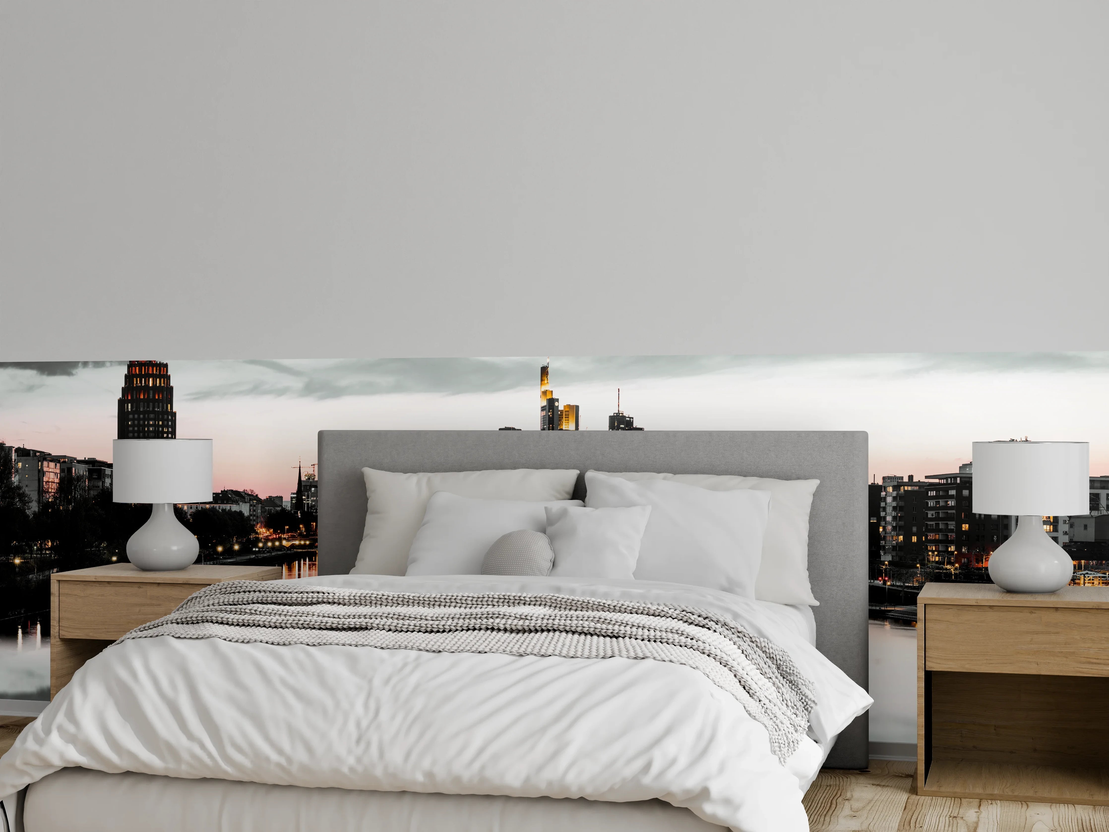 Wandverkleidung Schlafzimmer - Frankfur Skyline Black & White