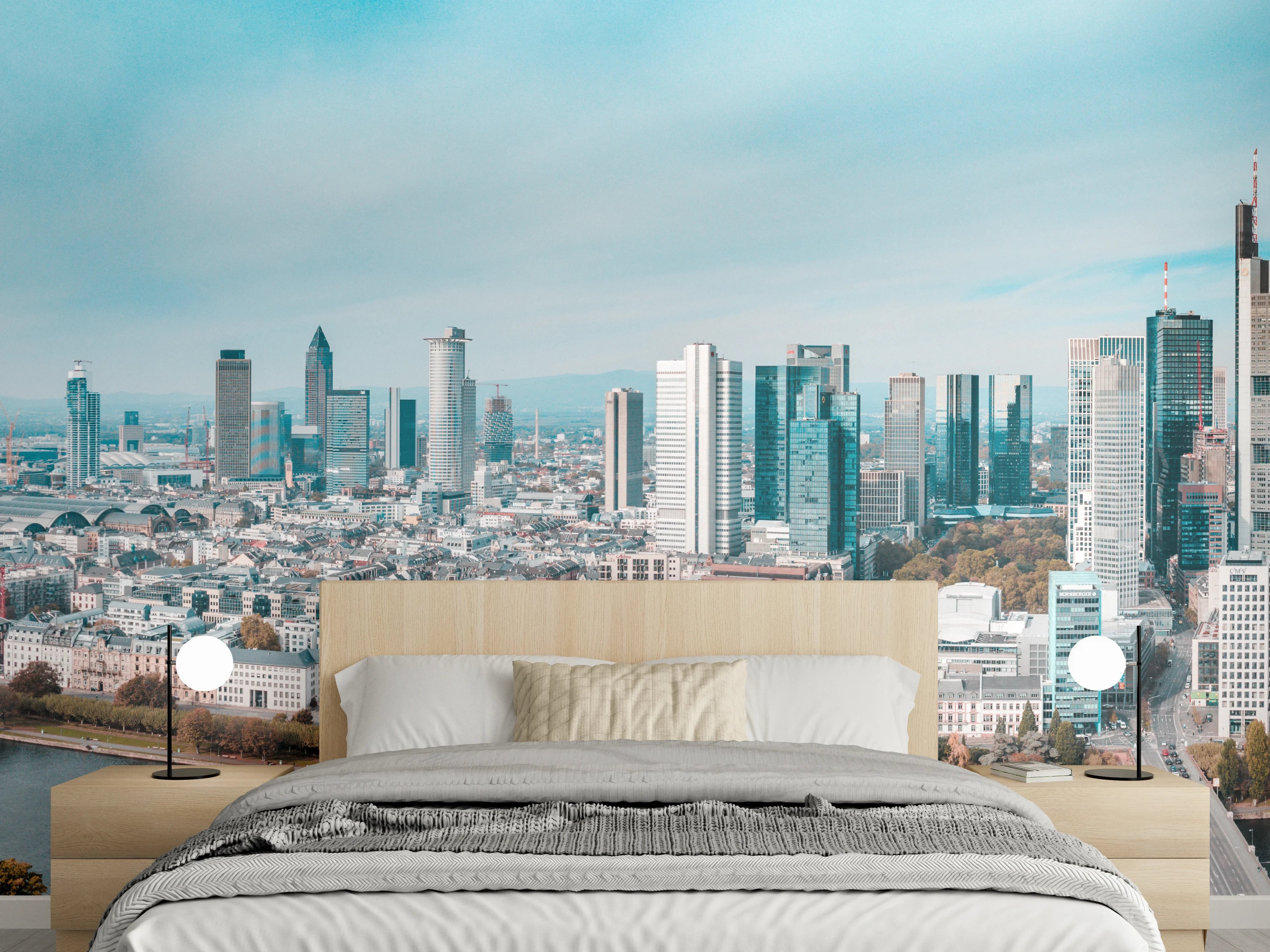 Wandverkleidung Schlafzimmer - Frankfurt Luftaufnahme Panorama
