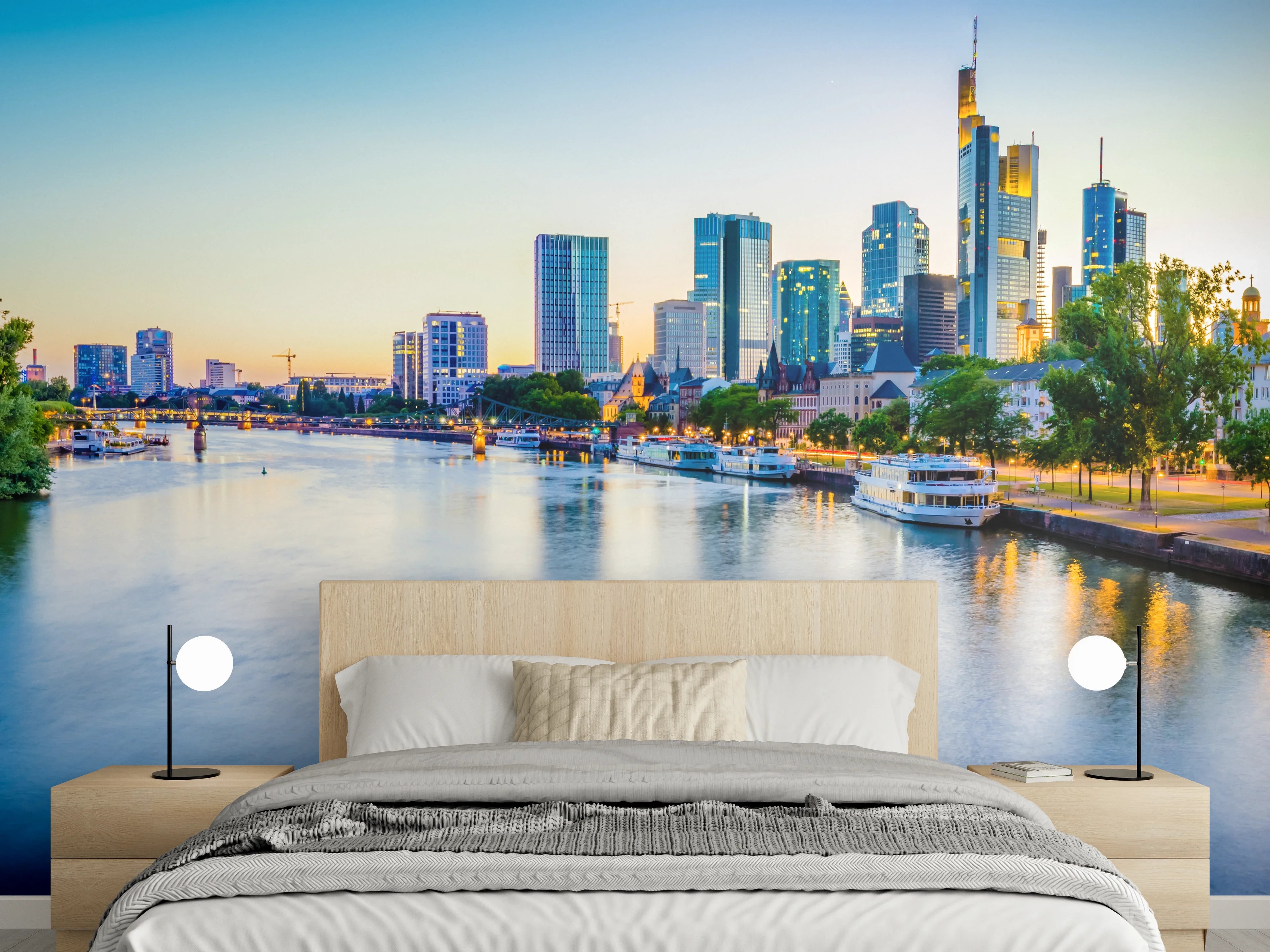 Wandverkleidung Schlafzimmer - Frankfurt Panorama Ostend