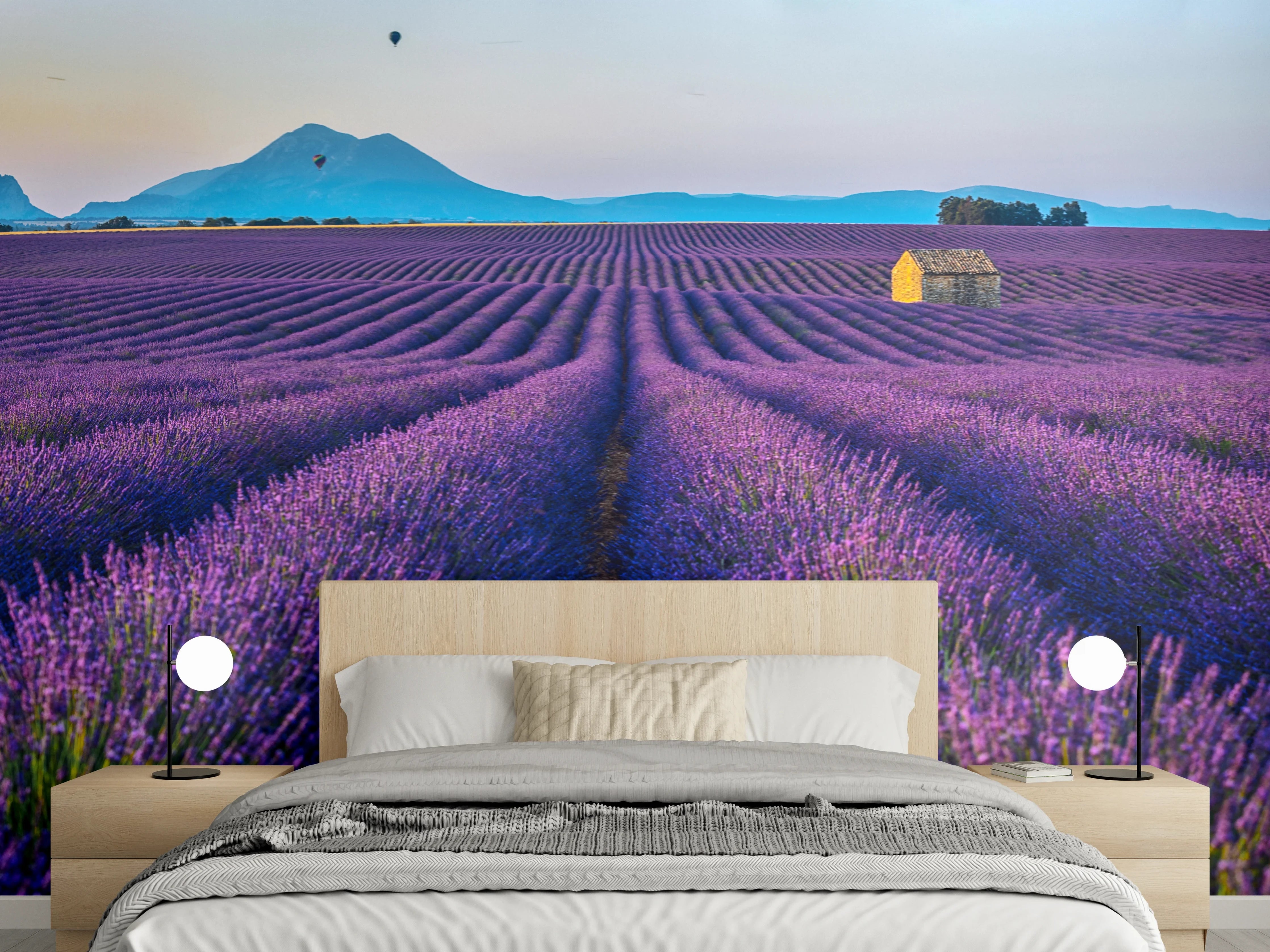 Wandverkleidung Schlafzimmer - Französische Lavendelfelder
