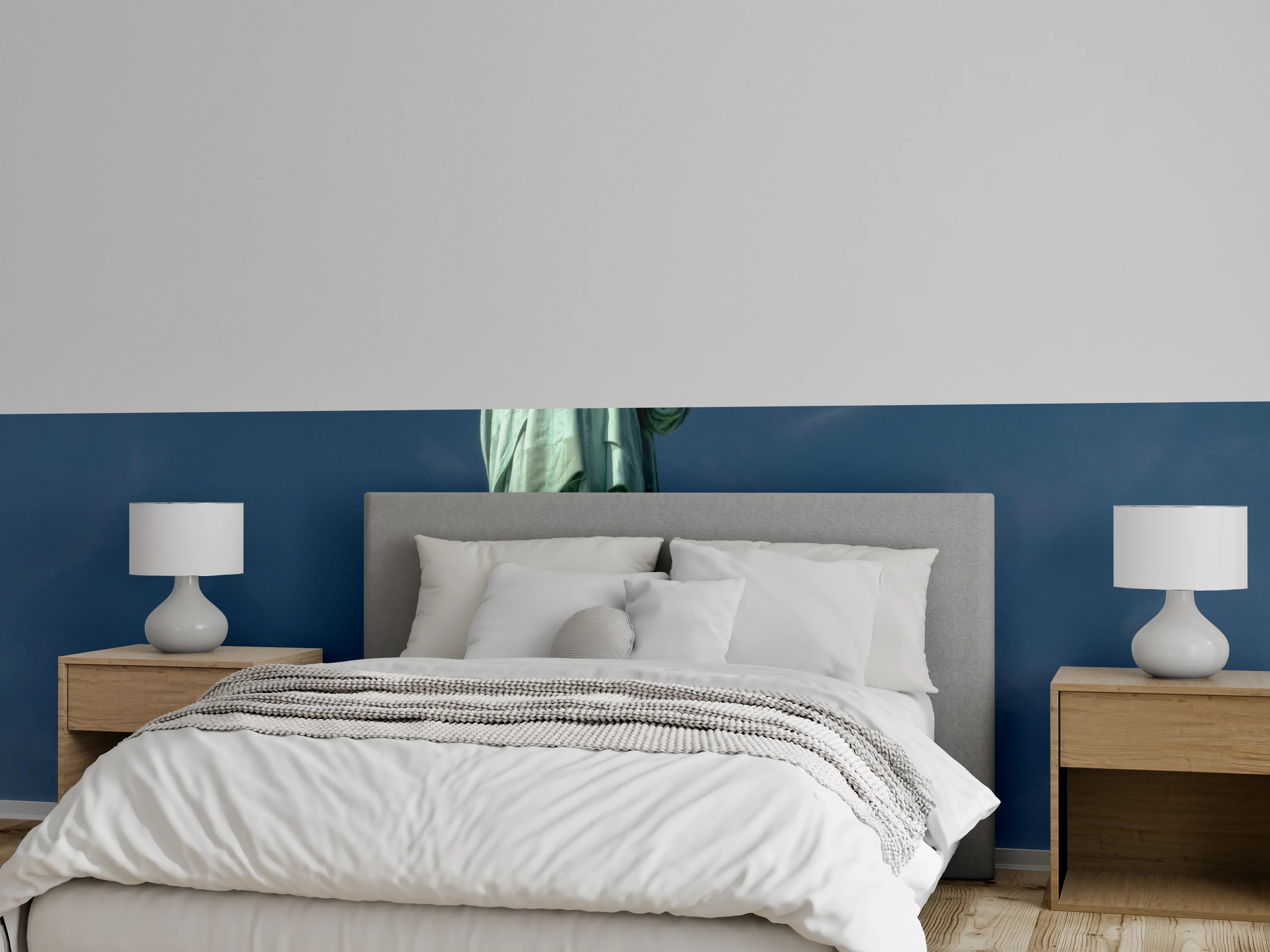 Wandverkleidung Schlafzimmer - Freiheitsstatue vor blauem Himmel