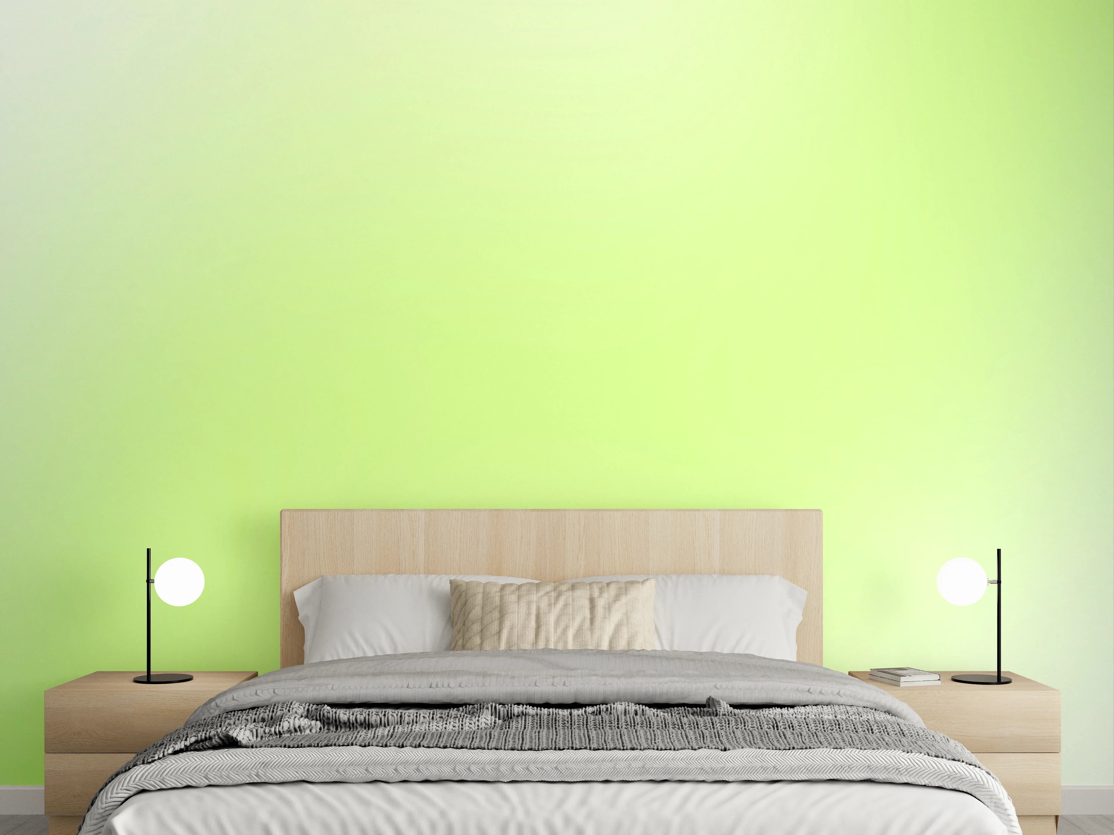 Wandverkleidung Schlafzimmer - Frisches Grün Farbverlauf Tapete