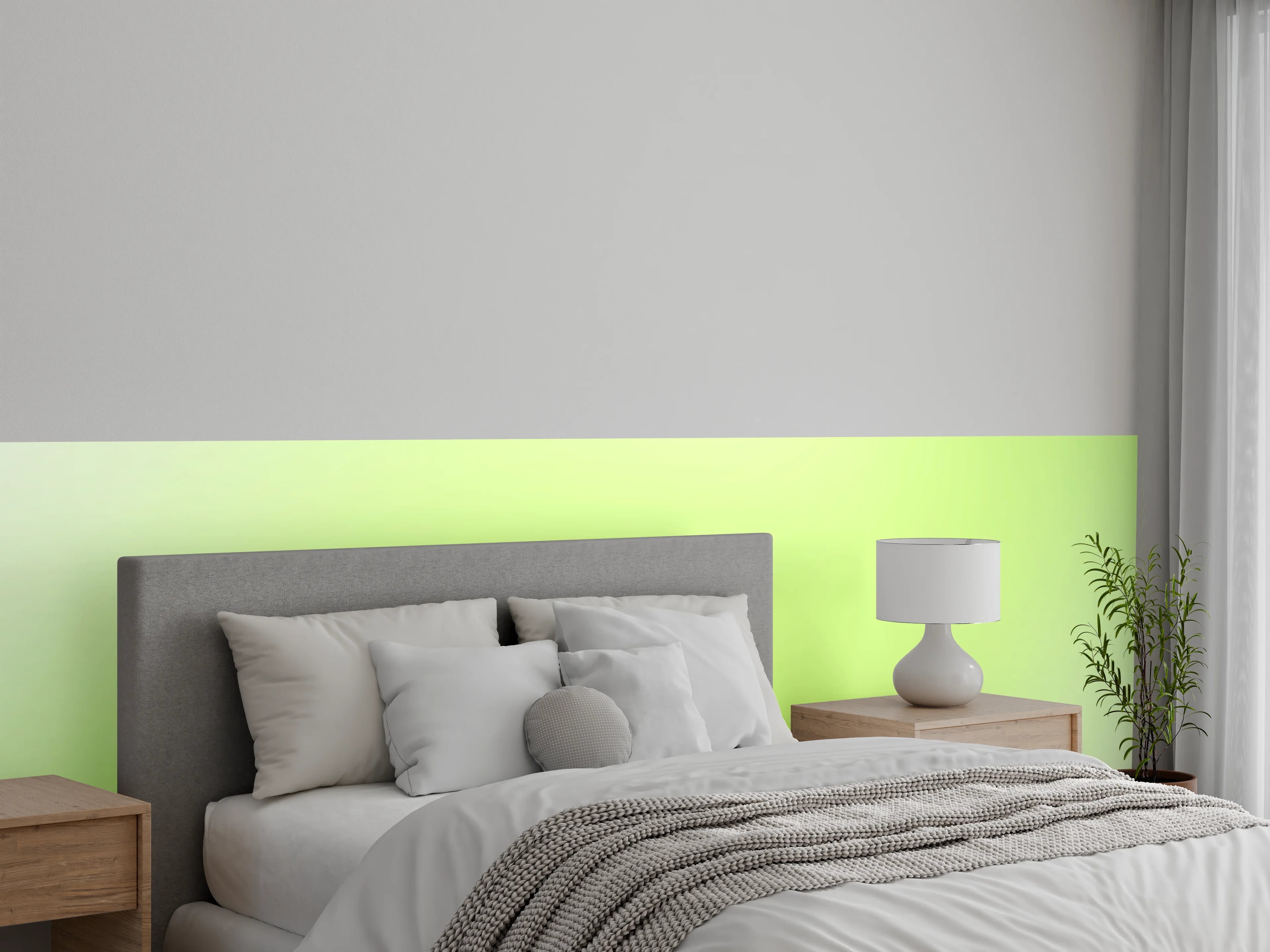 Wandverkleidung Schlafzimmer - Frisches Grün Farbverlauf Tapete