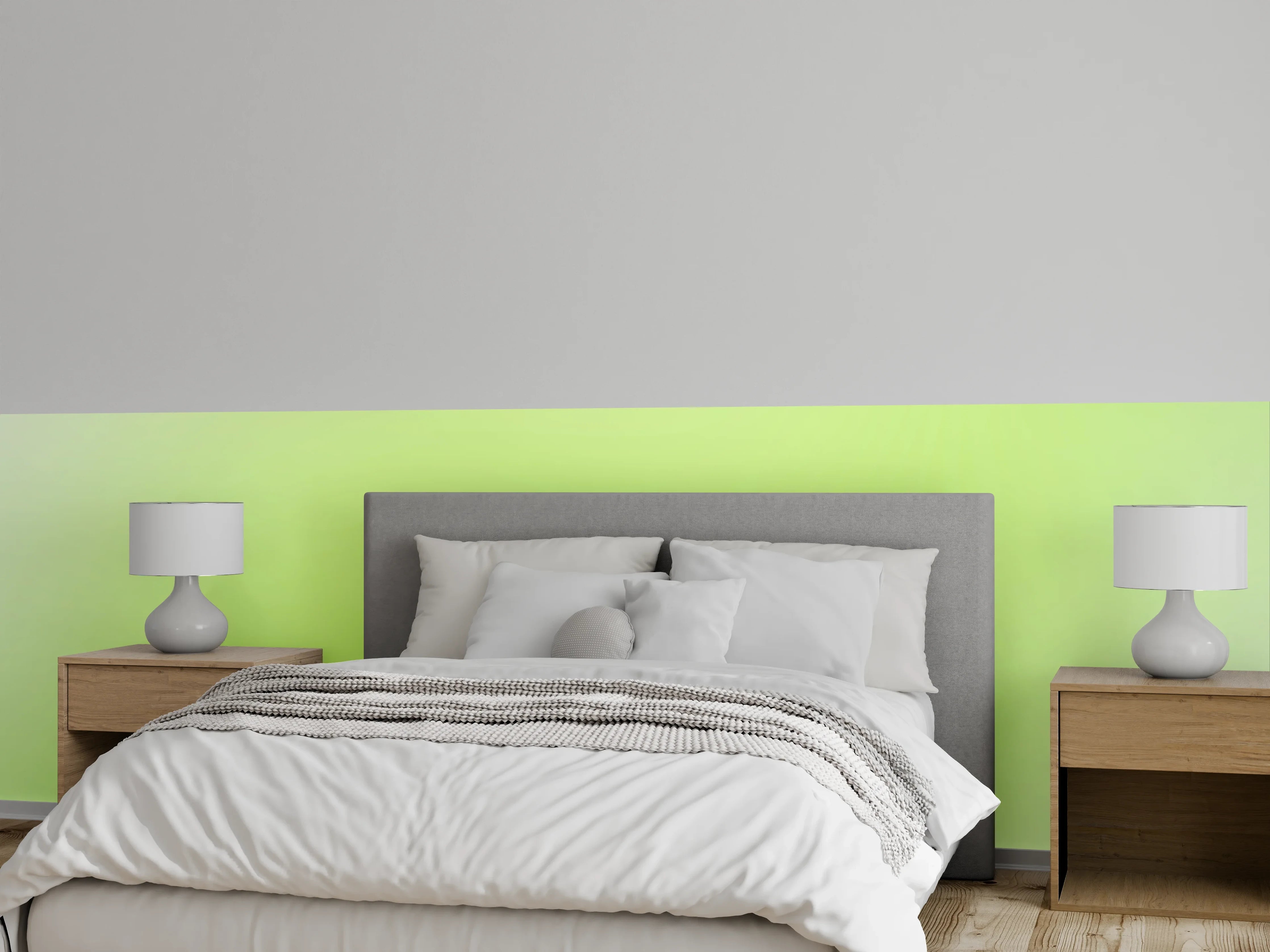 Wandverkleidung Schlafzimmer - Frisches Grün Farbverlauf Tapete