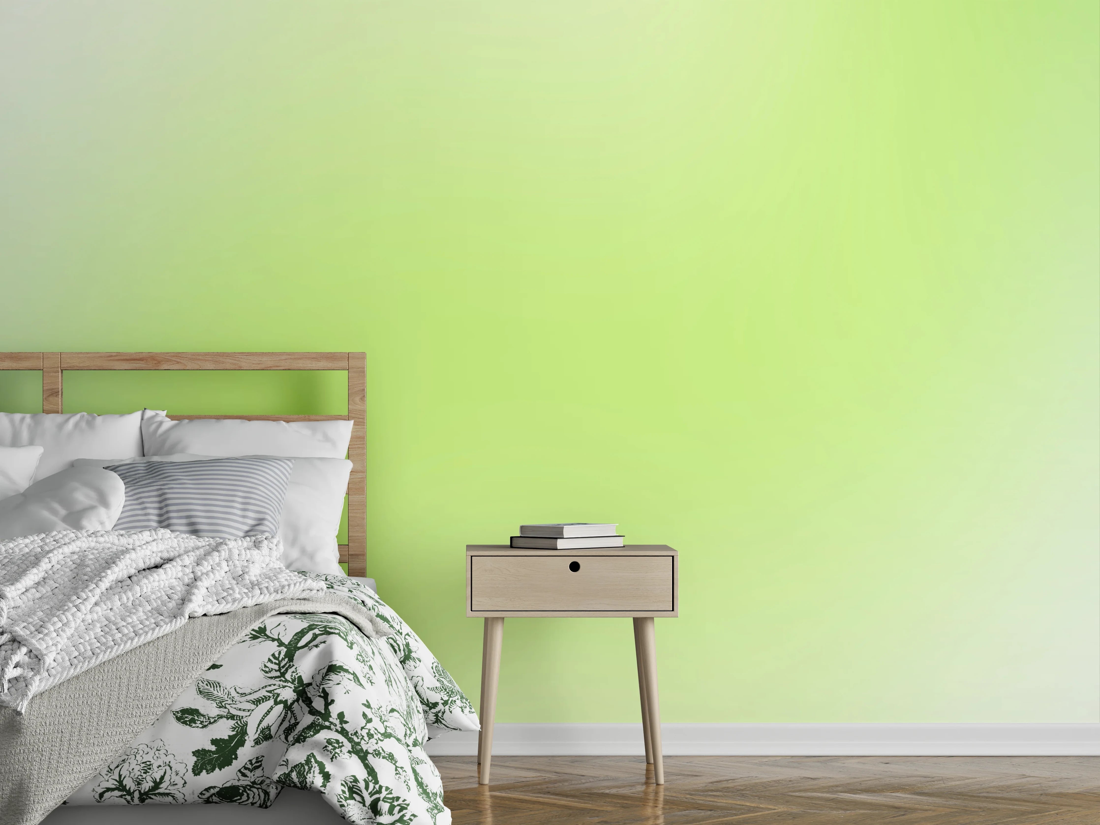 Wandverkleidung Schlafzimmer - Frisches Grün Farbverlauf Tapete