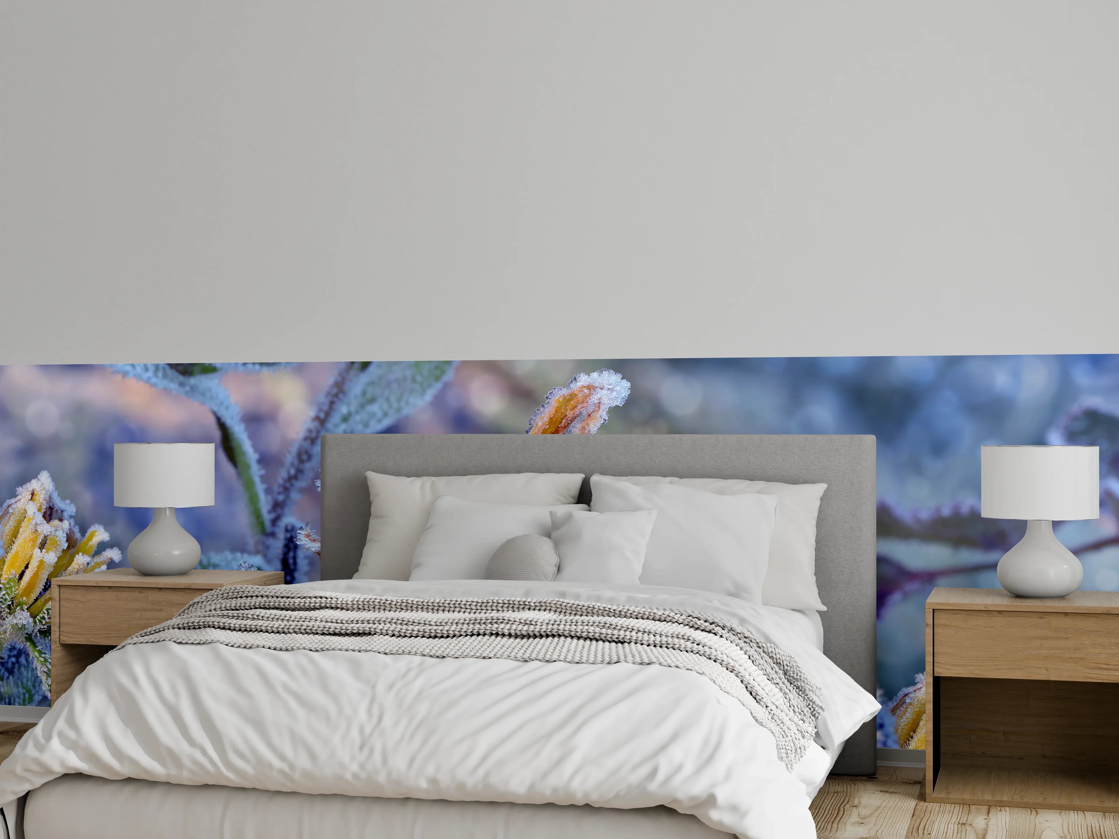 Wandverkleidung Schlafzimmer - Frostige Blütenpracht Naturfoto