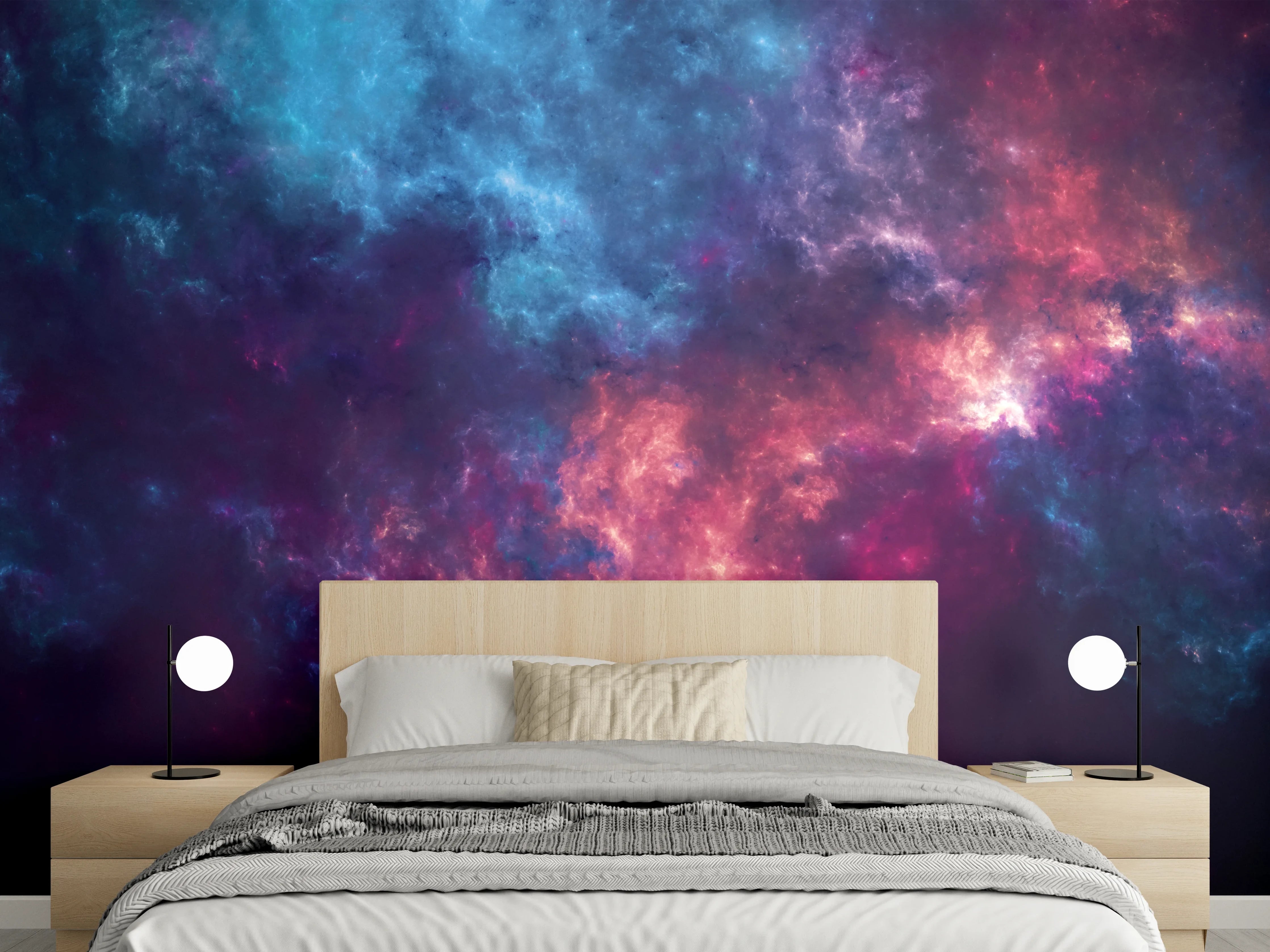 Wandverkleidung Schlafzimmer - Galaktisches Nebel-Design Wandpaneel