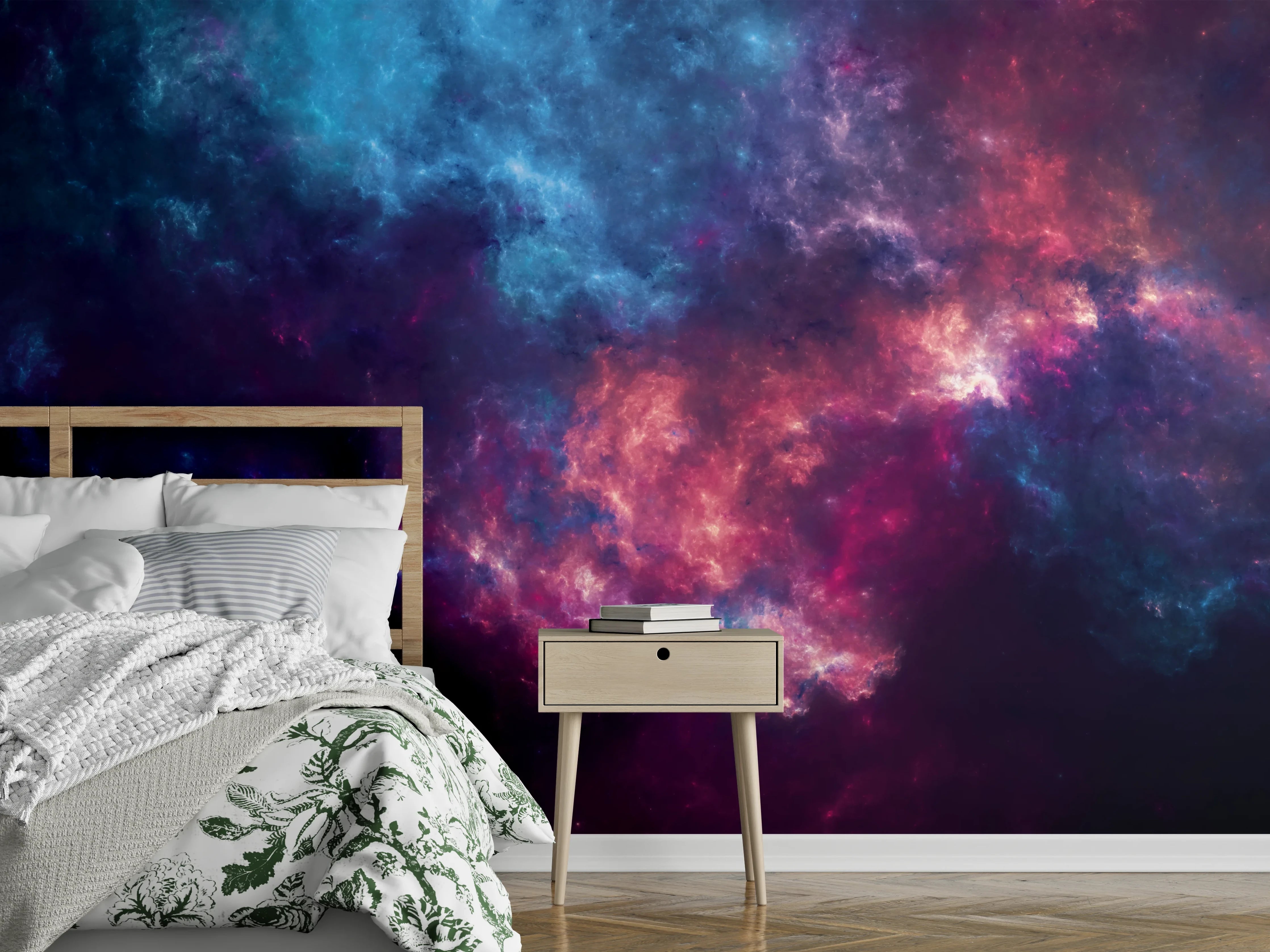 Wandverkleidung Schlafzimmer - Galaktisches Nebel-Design Wandpaneel