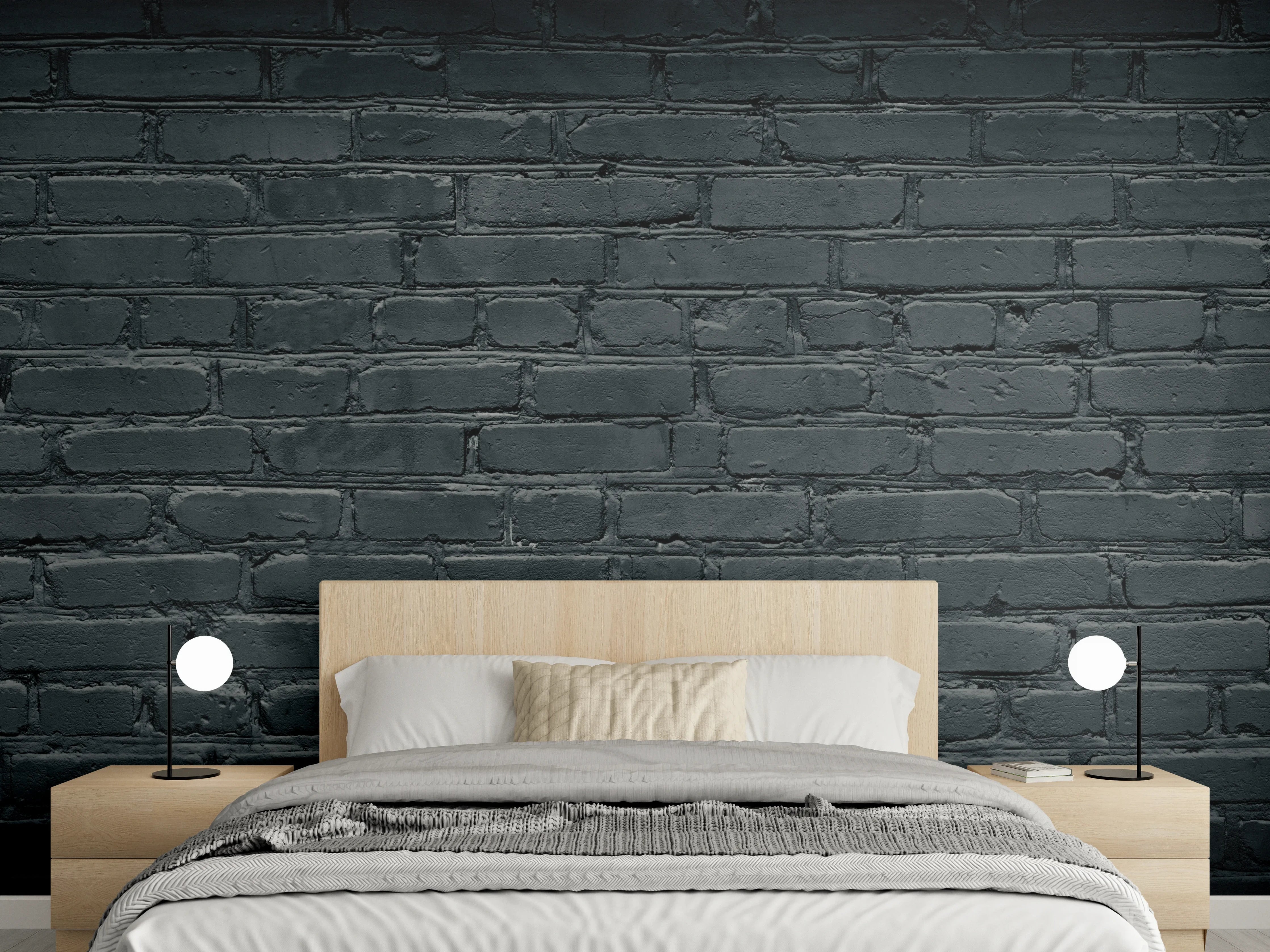 Wandverkleidung Schlafzimmer - Gealtertes dunkles Mauerwerk