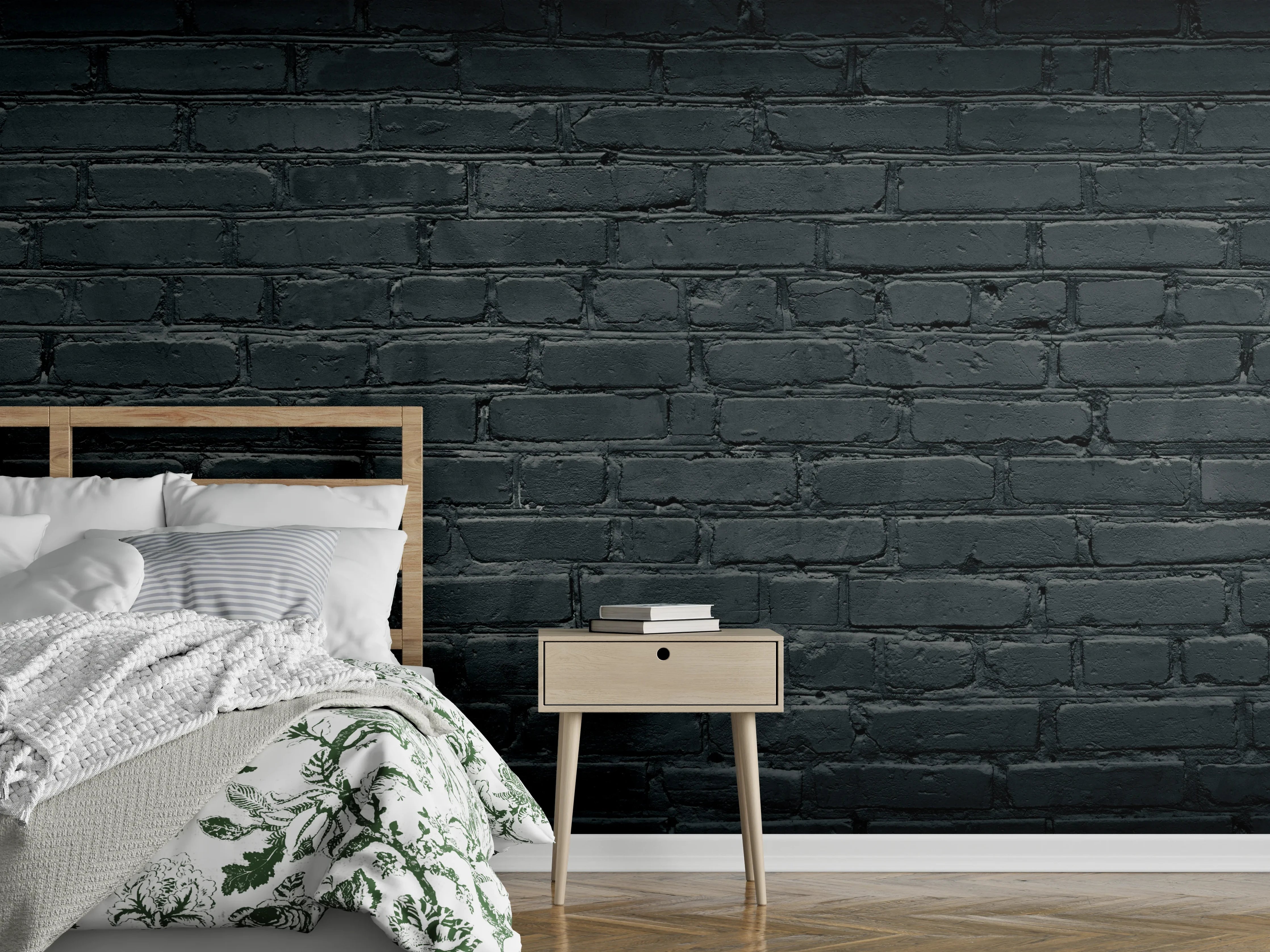 Wandverkleidung Schlafzimmer - Gealtertes dunkles Mauerwerk