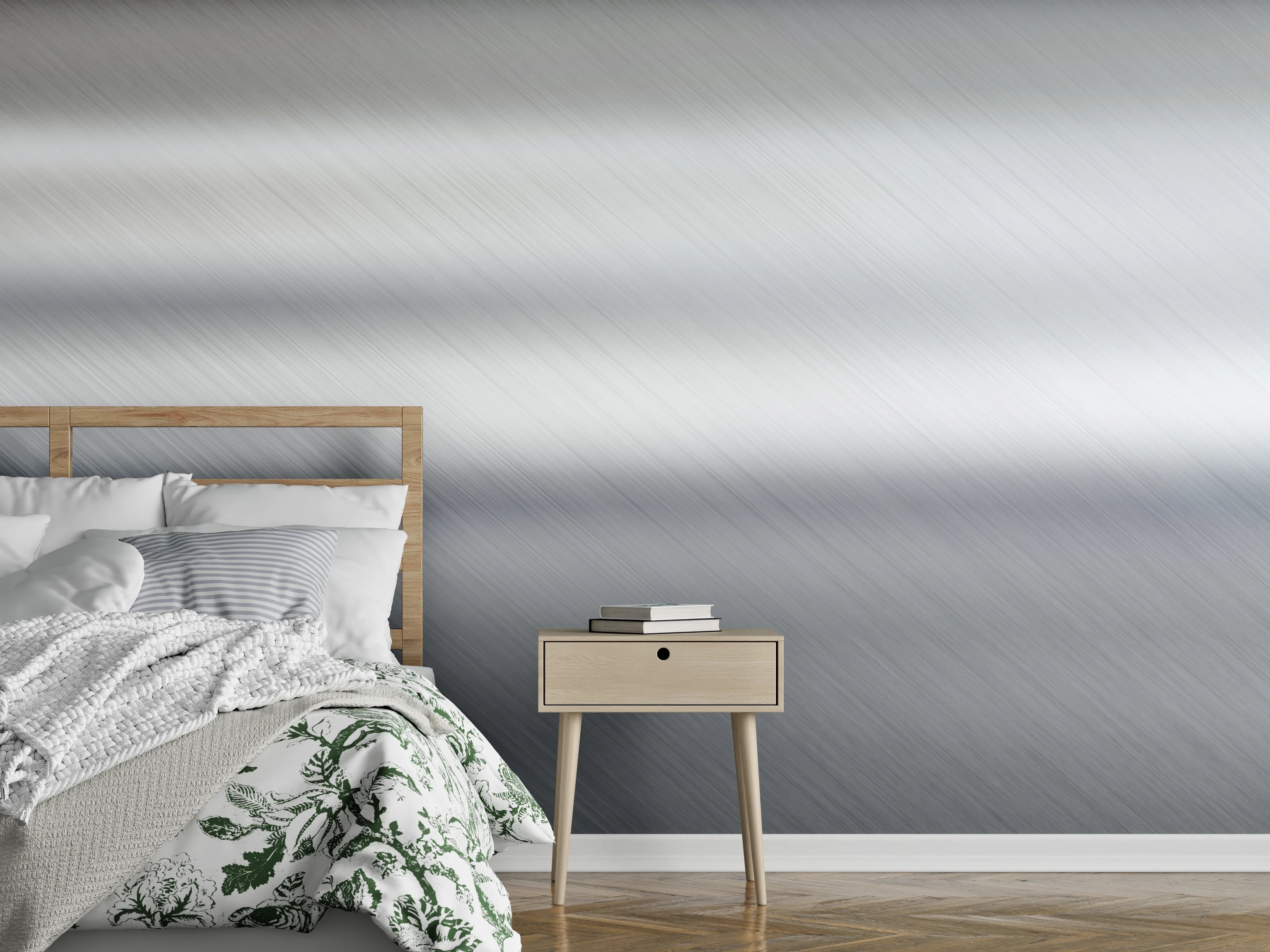 Wandverkleidung Schlafzimmer - Gebürsteter Metall Hintergrund