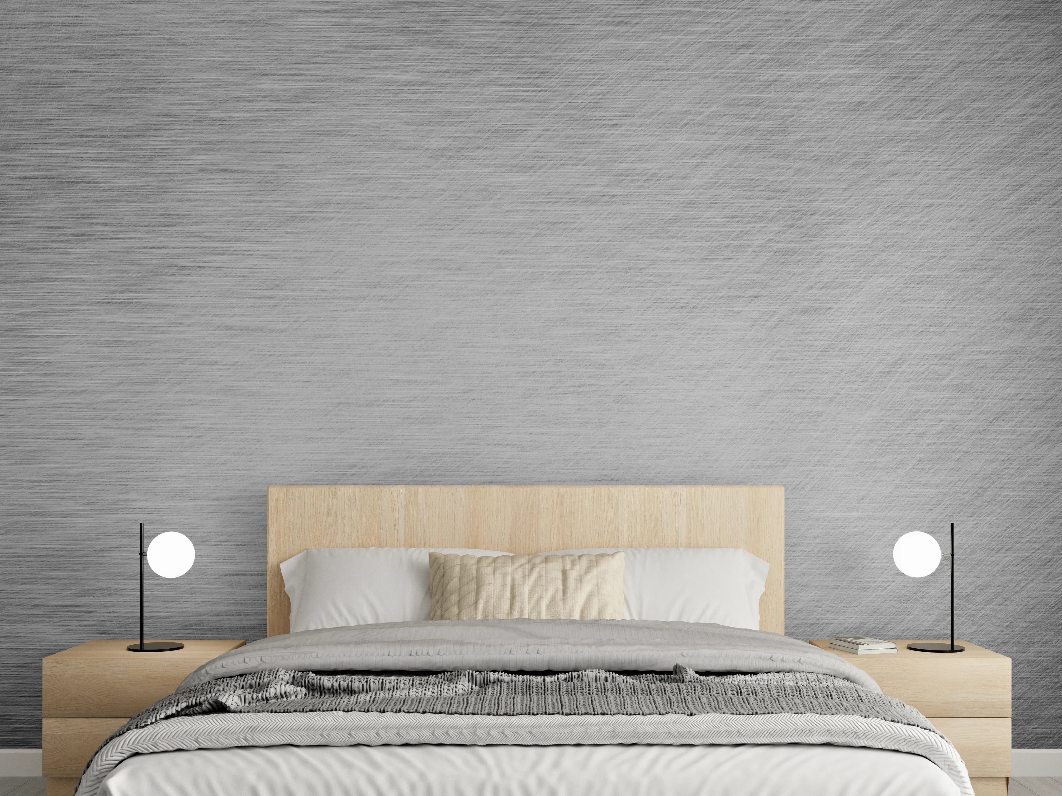 Wandverkleidung Schlafzimmer - Gebürsteter Stahlblech Mix
